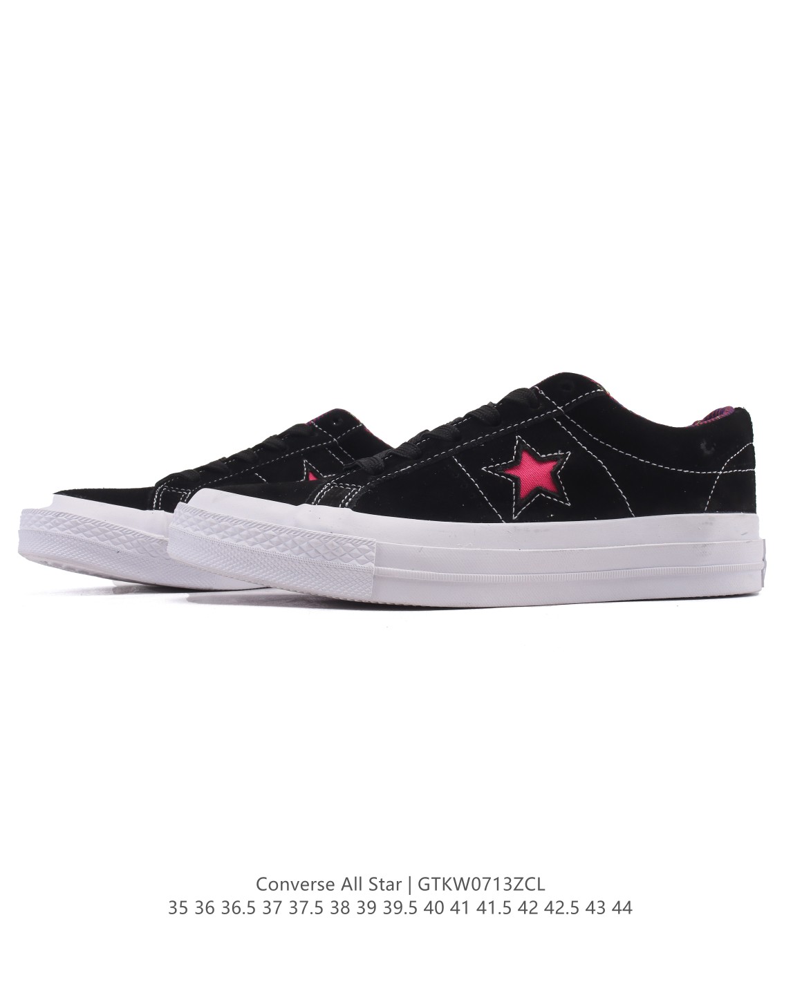 💰190
Converse All Star 低帮男女士运动鞋 一星⭐匡威全明星复古 休闲百搭板鞋 经典透气皮革面慢跑鞋。这个系列是匡威最古老的系列了。是匡威品牌公司1908年成立以来就有的了。各路明星、达人街拍的必搭单品。百搭且舒适性较好，橡胶薄底设计，防滑耐磨，轻盈自在。

货号：A13646C
尺码：35-44含硫化半码
编码：GTKW0713ZCL