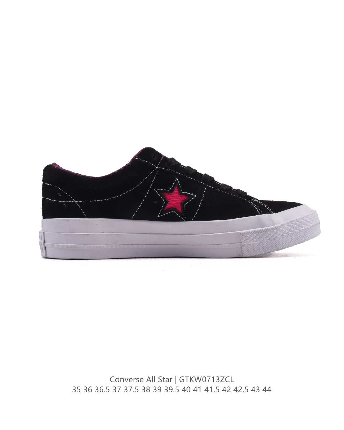 💰190
Converse All Star 低帮男女士运动鞋 一星⭐匡威全明星复古 休闲百搭板鞋 经典透气皮革面慢跑鞋。这个系列是匡威最古老的系列了。是匡威品牌公司1908年成立以来就有的了。各路明星、达人街拍的必搭单品。百搭且舒适性较好，橡胶薄底设计，防滑耐磨，轻盈自在。

货号：A13646C
尺码：35-44含硫化半码
编码：GTKW0713ZCL