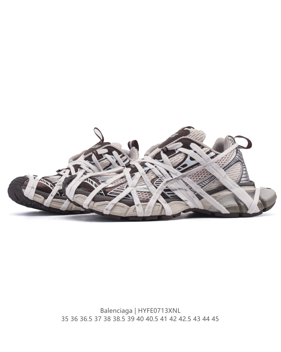 💰340
【公司级】巴黎世家 BALENCIAGA 3XL Sneakers 巴黎世家 十代网布系带低帮走秀复古老爹运动鞋 解构绑带 透气网纱 网面 材料和聚氨酯 磨损效果 鞋头边缘和后帮 Balenciaga 徽标 鞋面和后跟凸印尺码 鞋舌 3XL 橡胶品牌标识和反光细节 鞋帮拉袢和鞋舌拉祥 配反光细节 备用鞋带在鞋履前侧 可在穿着前取下 便于不同造型搭配 正常尺码。 

尺码：35-45含半码
编码：HYFE0713XNL