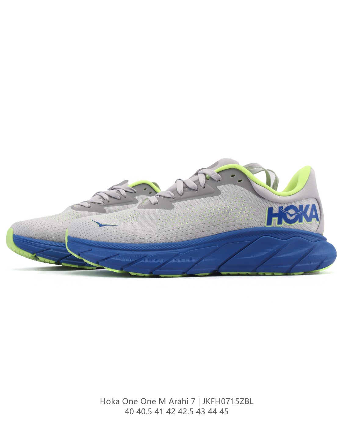 💰190
【新品🔥公司级】HOKA ONE ONE M 轻薄运动鞋 ARAHI 7 针织厚底老爹鞋 反光细节 鞋垫饰有标志 橡胶厚底 圆头 正面系带 衬垫设计 鞋底饰有logo 黑色/白色 侧面饰有logo印花 针织结构。全新设计的鞋面为 Arahi 7 此次升级的亮点，不管是在视觉方面还是穿着方面，都带来更加高级的感觉。 因为鞋面采用的是再生聚酯材质构成的针织网布，让鞋面具有绝佳的支撑性;透气孔洞的设计也让这双鞋的透气性大幅提升，再搭配厚实填充的鞋舌，轻松体验到舒适的包覆感。在鞋带系统方面，总共有八组鞋带孔及鞋舌固定环，让跑者自行灵活运用，鞋舌两侧也有弹力带连接至鞋身中底，帮助鞋舌不会乱跑，也让双脚被安全地锁定在鞋内。鞋后跟的延伸设计，支撑着足部阿里基斯腱，前掌和后跟轻微翘起的弧形结构，HOKA的Arahi 7以其宽楦版本和多样的配色，真正做到了满足不同消费者的需求。无论是专业的跑步者还是日常的休闲穿搭，这款鞋都能为你提供最佳的舒适度和适配性。

尺码:  40-45含半码
编码:  JKFH0715ZBL