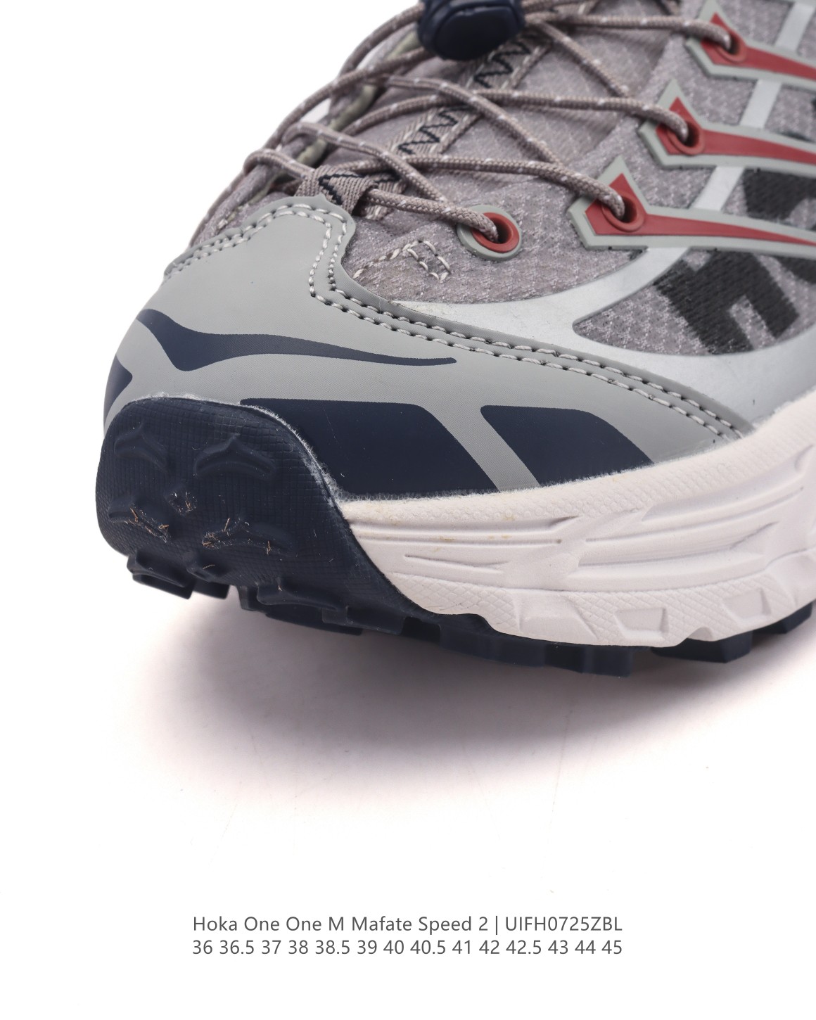 💰190
【公司级】玛法特二代 HOKA ONE ONE Mafate Speed 2 Low 轻量低帮户外越野跑鞋 户外山脉越野轻量运动跑鞋。鞋面用轻的无缝架构，鞋带用了弹性不易松脱的扁宽弹性鞋带，轻薄的TPU贴在透气的鞋面上。以阿尔卑斯山脉为主将亮色与蓝色调覆盖在这轮廓之上，前掌与中掌部分进行加宽，橡胶大底，EVA缓震鞋底用滚动平衡技术引导跑者自然步态。

类型：男女鞋
尺码：36-45含半码
编码：UIFH0725ZBL