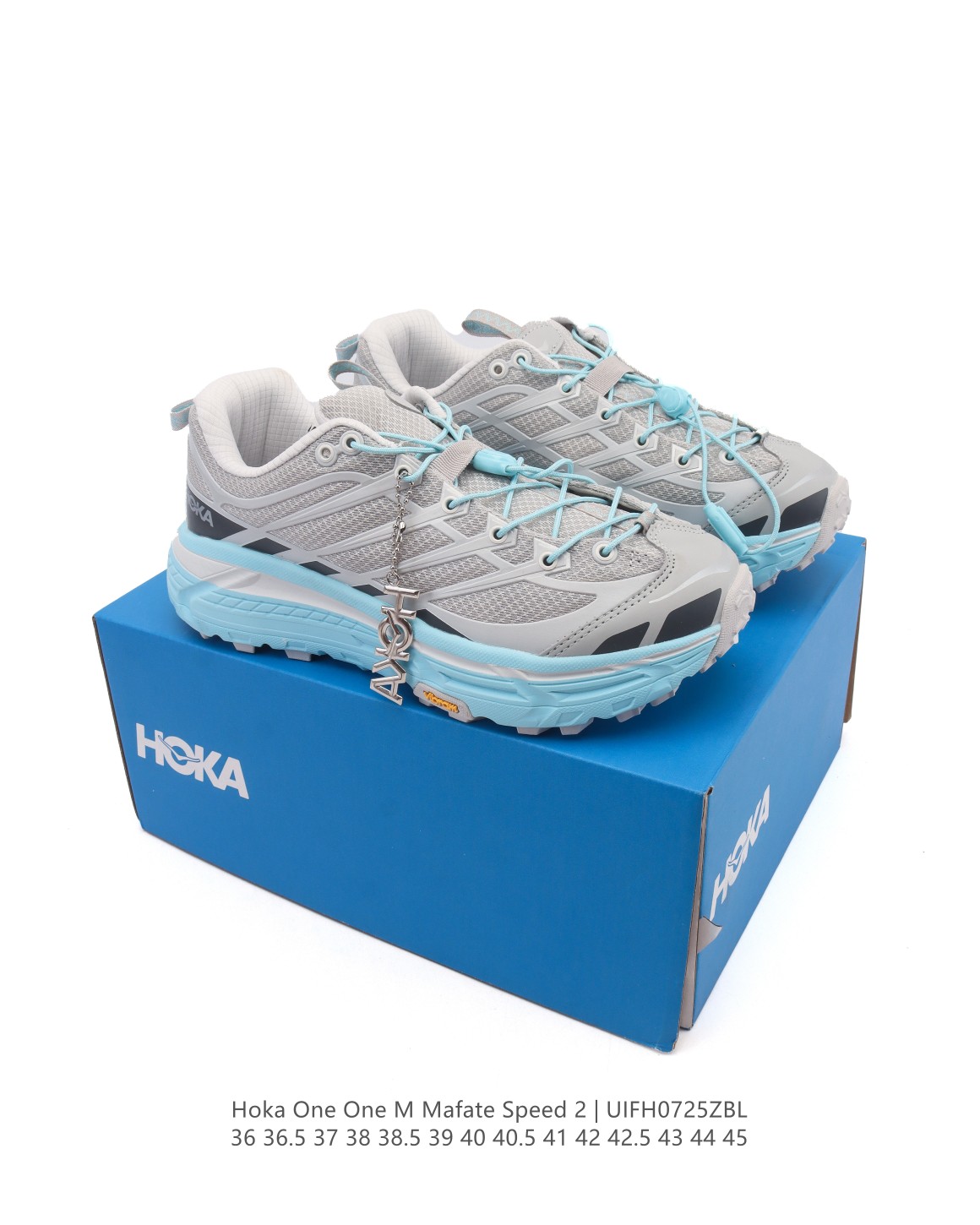🈴💰190
【公司级】玛法特二代 HOKA ONE ONE Mafate Speed 2 Low 轻量低帮户外越野跑鞋 户外山脉越野轻量运动跑鞋。鞋面用轻的无缝架构，鞋带用了弹性不易松脱的扁宽弹性鞋带，轻薄的TPU贴在透气的鞋面上。以阿尔卑斯山脉为主将亮色与蓝色调覆盖在这轮廓之上，前掌与中掌部分进行加宽，橡胶大底，EVA缓震鞋底用滚动平衡技术引导跑者自然步态。

类型：男女鞋
尺码：36-45含半码
编码：UIFH0725ZBL