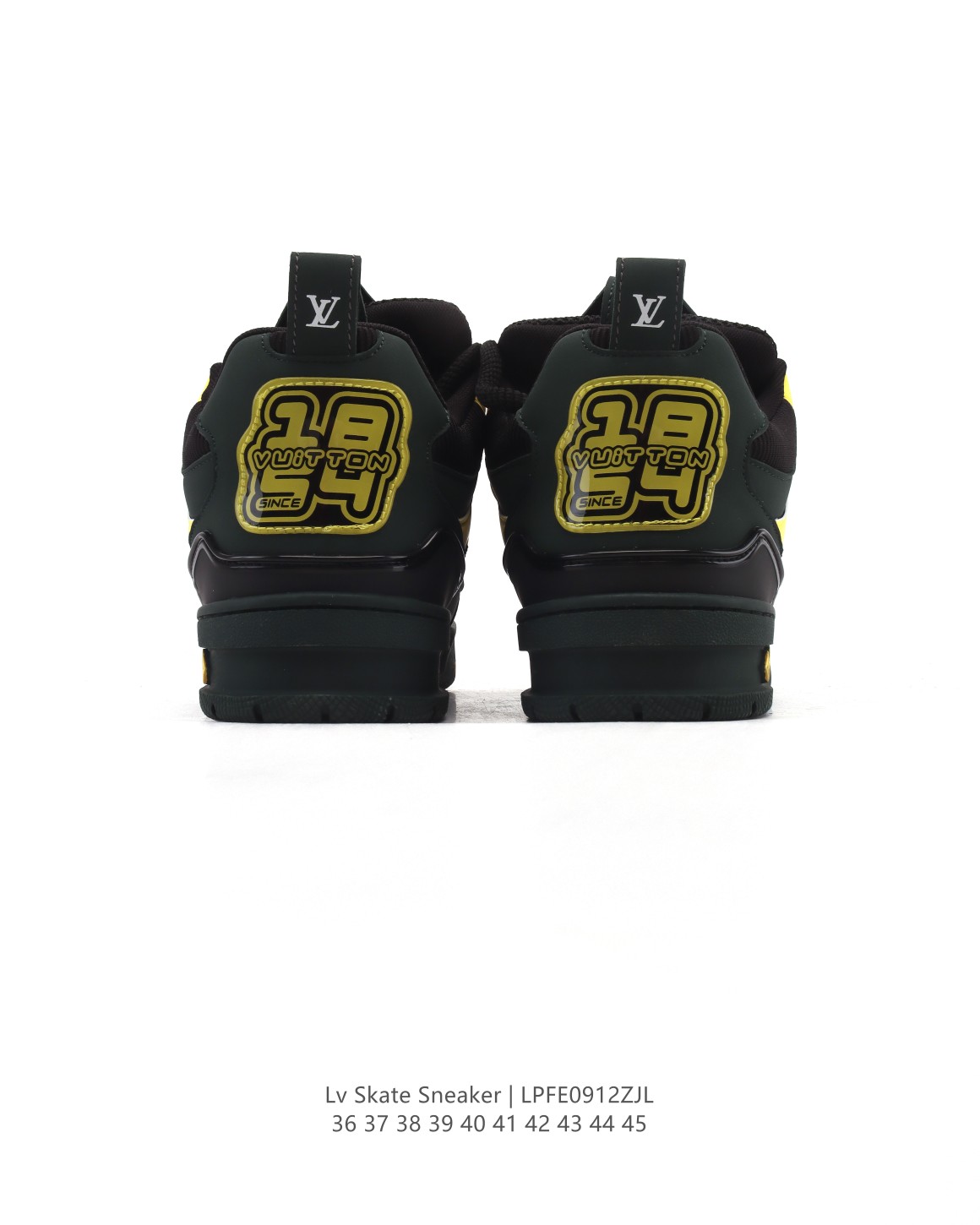 🛒购物价：270💰公司级正确版本✅官方旗舰店同步品质. LV Skate Sneaker 路易威登 2025年新款运动板鞋 蛇年限定 春夏秀场初次亮相，此次以粒面牛皮革焕新呈现。加垫鞋领和鞋舌援引滑板鞋设计，科技鞋带和橡胶外底完善整体。粒面牛皮革网面拼接鞋面，橡胶外底，鞋舌和鞋底 后部饰有 LV 标识。

尺码：36-45
编码：LPFE0912ZJL