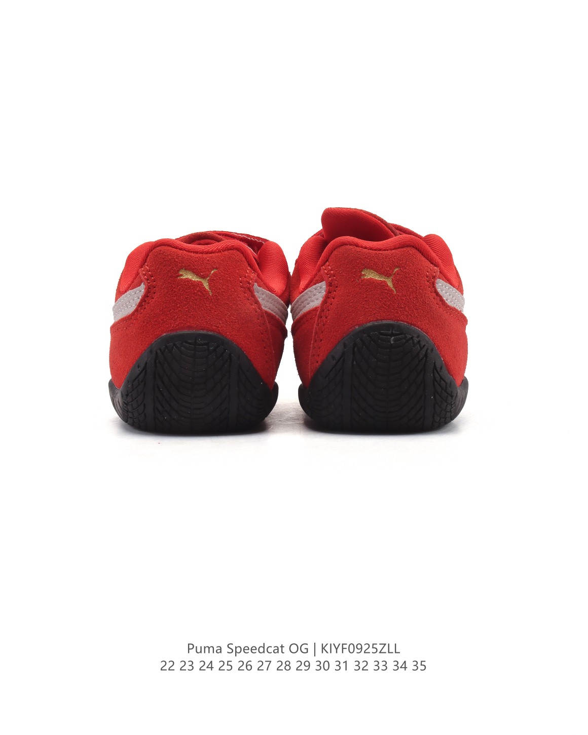 图片[5]-【童鞋PUMA Speedca OG 彪马极速赛车系列儿童低帮德训风拼接复古百搭休闲运动赛车鞋 鞋款从80、90年代赛车手所穿的防火赛车鞋为原型，鞋身线条模仿了赛车的流线廓形，体现了空气动力学原理的结构。简约流畅的外观，恰好又和贯穿其中的Formstrip Logo融合恰到好处，视觉上细节丰富且协调。本次Speedcat OG鞋款归来，最大看点自然式保留了窄版鞋型以及薄底构造。这两年各品牌鞋底越做越厚，Speedcat反其道而行之，上脚几乎无鞋底的效果带来耳目一新的视觉体验。鞋面依旧是以质感透气柔软皮革材质打造，并且大面积近乎全包裹的使用，复古味道也愈发浓烈。配色上更是将最原始的黑色和红色带回，向F1赛车队的标志性队服致敬。相信让各位一眼种草的更多是出挑的大红色，上脚即可瞬间点亮整体造型，在以球鞋为核心的OOTD中脱颖而出。而另一款黑色则是低调的万金油，彰显新潮个性的同时又不喧宾夺主，也是热爱简约系穿搭朋友的首选。 货号：406329 尺码：22-35-选品中心