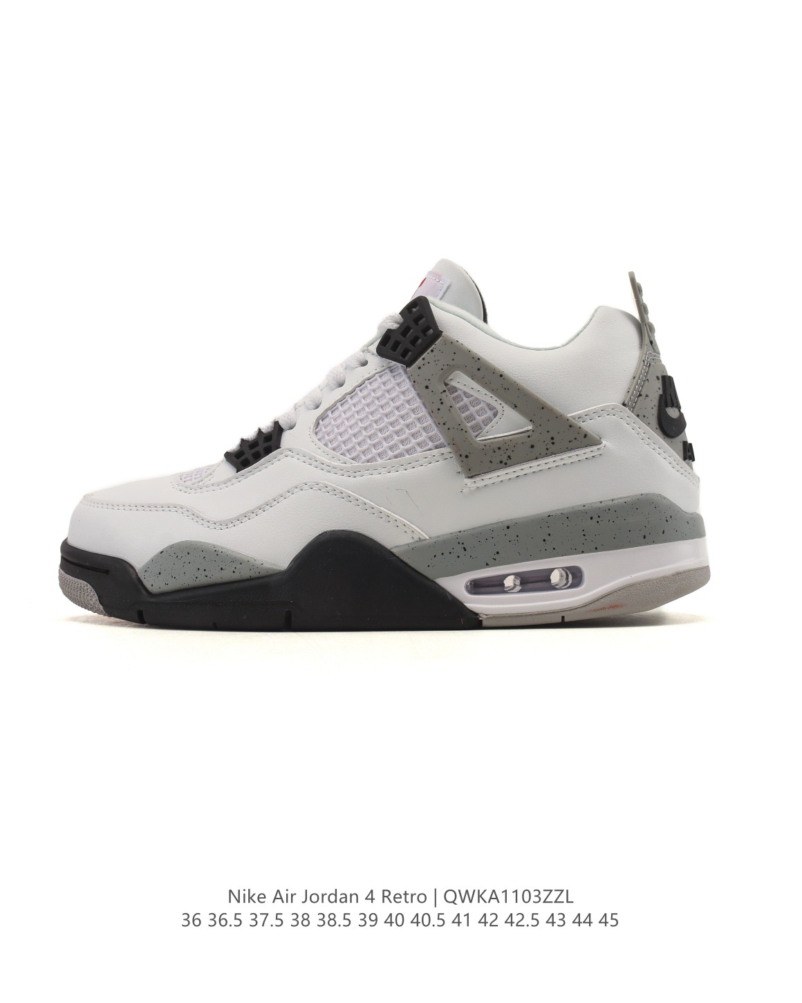【头层皮】耐克 Nike Air Jordan 4 Retro OG迈克尔·乔丹AJ4代乔4 低帮复古休闲运动文化篮球鞋.秉承轻量化的速度型篮球鞋设计思想完成设计,降低重量的同时提升舒适度,中底延续前作使用了分离式后掌可视化 Air Sole气垫.鞋带孔和后跟鞋提以籃网为造型灵感,将篮球运动巧妙融入到鞋款的设计之中,使鞋身整体富有流动性、节奏感和优雅气质. 类型:男女鞋 货号:HF4840 含半码 编码:QWKA1103ZZL