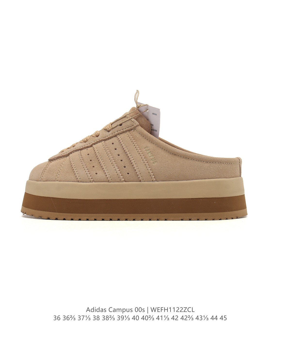 💰130
Adidas阿迪达斯.三叶草CAMPUS 00s 面包鞋 包头拖鞋 复古休闲板鞋 运动拖鞋。千禧回潮！adidas Campus 00s 经典再现！面包化的campus鞋款在今年受到很多人的喜爱。鞋款整体设计在保有原型设计中经典的三叶草Logo及三条纹设计的同时，放大了整体鞋身、鞋带和三条纹比例。同时鞋身填充棉部分用料扎实、较为厚重，这也使得鞋舌部分不会轻易移位或弯折。同时鞋面切割与走线部分处理十分精细，皮面拼接部分边缘切割也十分整洁，保证了个性化设计的同时做工细致。

货号：JS2487
码数：36-45含半码
编码：WEFH1122ZCL