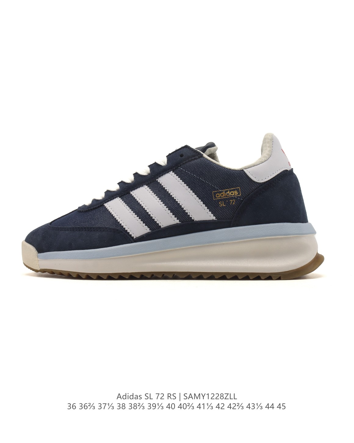 💰100
阿迪达斯 ADIDAS SL 72 运动跑步鞋，全新设计灵感源自于上世纪 70 年代的经典款 aidas SL 72。这次联手adidas Maker's Lab 携手日本鞋履修理店RECOUTURE、艺术家 Helen Kirkum三方共同设计打造。中底露出的部分 Boost 材质采用装扮，同时格外醒目。外底采用锯齿造型装扮，夸张的纹路设计巧妙的展现出经典天足人脸Logo。鞋身以环扣形式代替传统鞋带从孔，贯彻鞋面多层设计概念。整双鞋底以全掌Boost缓震科技，宽大中底设计一直延伸出鞋面，明显看出鞋面与中底之间的空隙。

尺码:  36-45含半码
编码:  SAMY1228ZLL