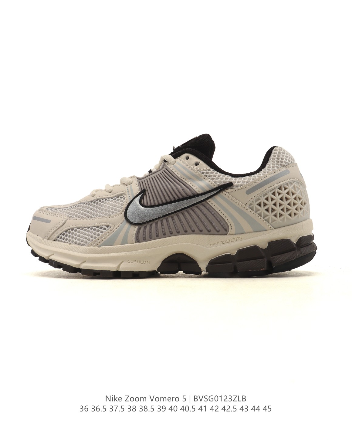 🈴💰105
【真标】Nike 耐克夏季 ZOOM VOMERO 5 运动鞋休闲训练跑步鞋，Nike Zoom Vomero 5 运动鞋妥帖包覆足部，提供透气支撑效果。耐穿材料组合设计，助你从容应对日常挑战。柔软泡绵和 Zoom Air 缓震配置，缔造轻盈舒适的顺畅迈步体验。网眼布搭配优质覆面，透气耐穿，Cushlon 泡绵搭配 Zoom Air 缓震配置，塑就回弹缓震的顺畅迈步体验，外底融入橡胶贴片，铸就非凡抓地力。

货号：FN7649-419
尺码：36 36.5 37.5 38 38.5 39 40 40.5 41 42 42.5 43 44 45
编码：BVSG0123ZLB