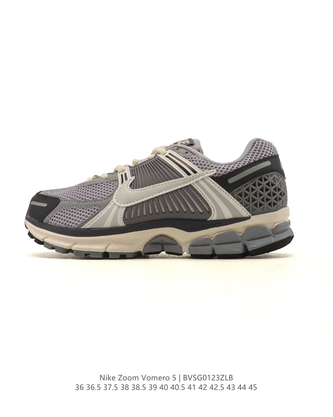 🈴💰105
【真标】Nike 耐克夏季 ZOOM VOMERO 5 运动鞋休闲训练跑步鞋，Nike Zoom Vomero 5 运动鞋妥帖包覆足部，提供透气支撑效果。耐穿材料组合设计，助你从容应对日常挑战。柔软泡绵和 Zoom Air 缓震配置，缔造轻盈舒适的顺畅迈步体验。网眼布搭配优质覆面，透气耐穿，Cushlon 泡绵搭配 Zoom Air 缓震配置，塑就回弹缓震的顺畅迈步体验，外底融入橡胶贴片，铸就非凡抓地力。

货号：FN7649-419
尺码：36 36.5 37.5 38 38.5 39 40 40.5 41 42 42.5 43 44 45
编码：BVSG0123ZLB