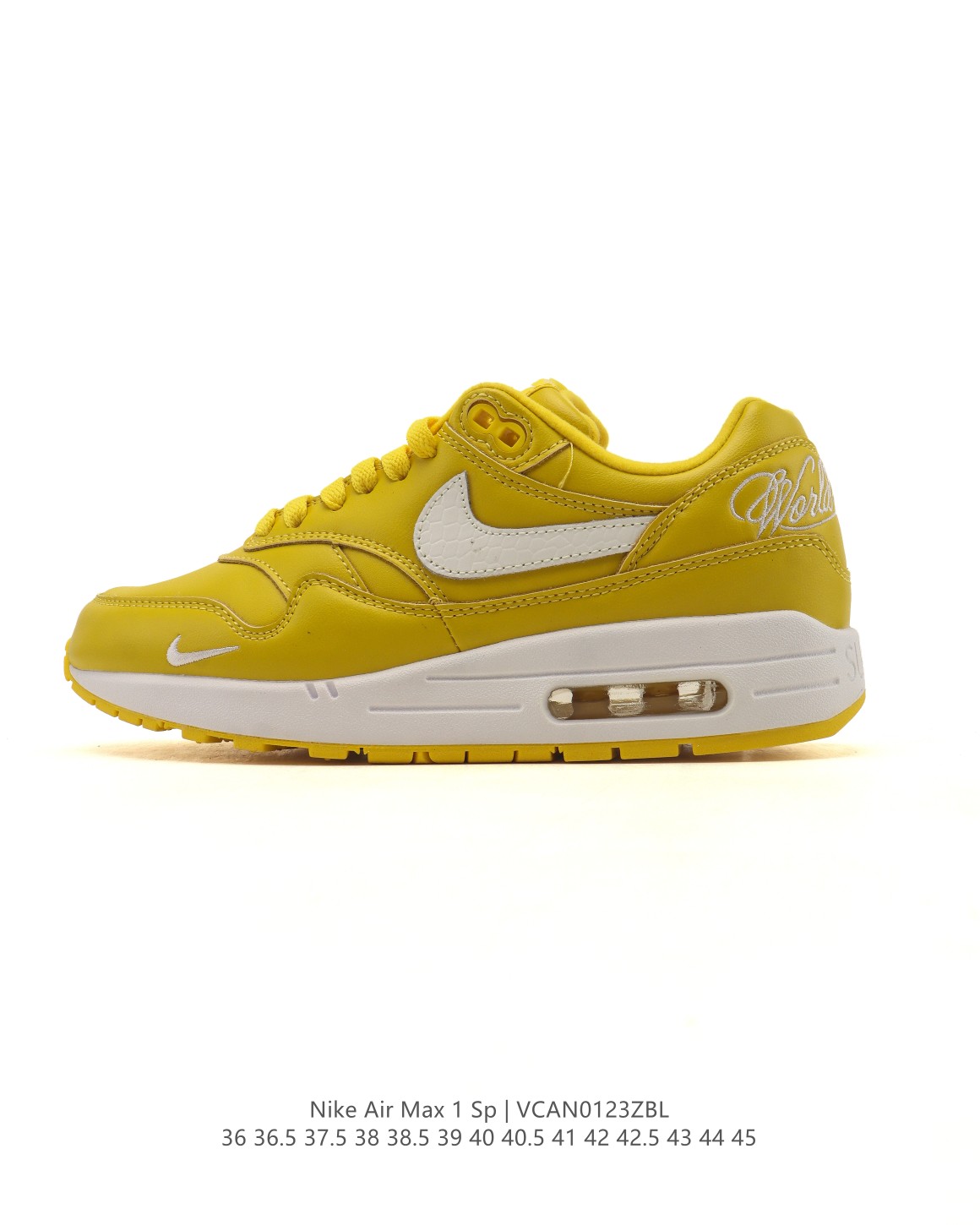 🈴💰150
【真标】耐克 Nike Air Max 1 男女子运动鞋气垫缓震慢跑鞋 从法国建筑中汲取设计灵感，兼具运动风范和时尚格调，是此系列起初搭载 Air 的鞋款。疾速外观、经典缓震配置和经典波浪形挡泥片，令这款运动鞋自 1987 年以来一直占据先锋地位。 沿袭 80 年代经典复古设计，提升耐穿性，适合都市生活日常穿着 可视 Max Air 缓震配置起初专为提升跑步表现而设计，缔造经典风格，带来出色缓震体验 附赠额外鞋带，助你随心混搭，打造个性造型 加垫低帮鞋口，造型利落，舒适非凡 波浪形挡泥片和复古胶囊形状 Air 窗口，塑就你挚爱的经典外观 橡胶外底，增强抓地力与耐穿性 。

类型：男女鞋
货号：FB5059-100
码数：36 36.5 37.5 38 38.5 39 40 40.5 41 42 42.5 43 44 45
编码：VCAN0123ZBL