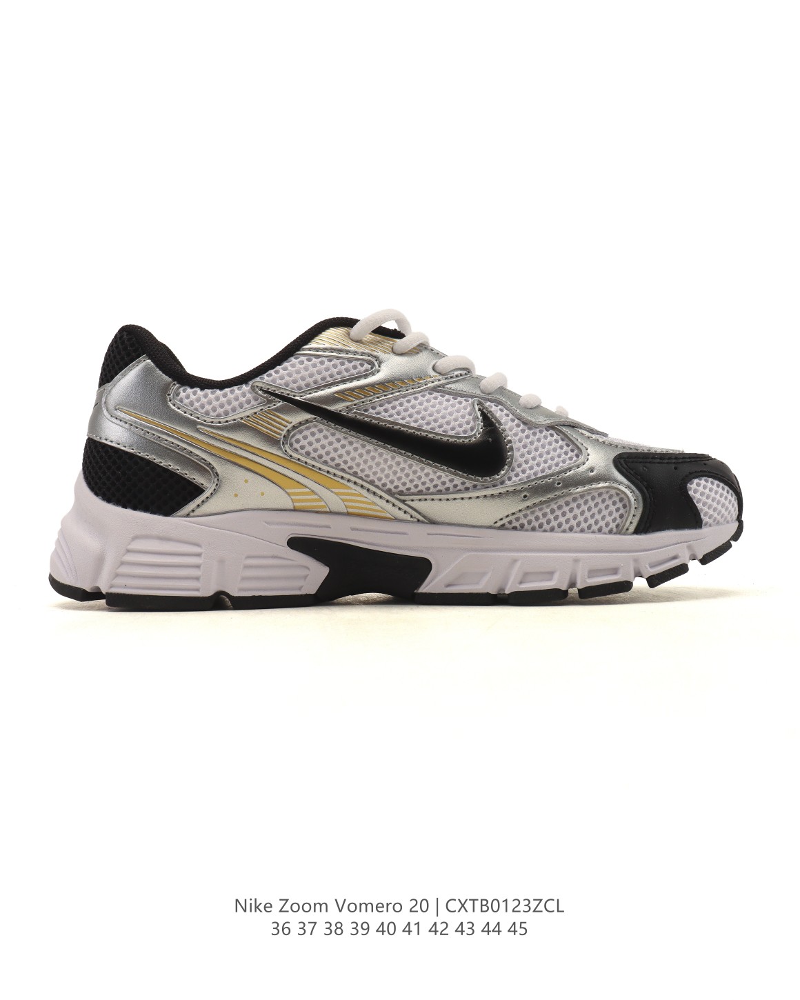 💰130
【新品🔥】Nike 耐克夏季 ZOOM VOMERO 20 运动鞋休闲训练跑步鞋。Nike ZOOM VOMERO系列是耐克的经典跑步鞋系列，以缓震性能和复古风格著称，通常面向日常训练和休闲穿着。该系列此前已推出至VOMERO 5等型号，VOMERO 20是一个迭代版本，将延续品牌的技术特点，如Zoom Air气垫和透气鞋面设计。该运动鞋妥帖包覆足部，提供透气支撑效果。耐穿材料组合设计，柔软泡绵和 Zoom Air 缓震配置，缔造轻盈舒适的顺畅迈步体验。网眼布搭配优质覆面，透气耐穿，Cushlon 泡绵搭配 Zoom Air 缓震配置，塑就回弹缓震的顺畅迈步体验，外底融入橡胶贴片，铸就非凡抓地力。

货号：HF7069-100
尺码：36 37.5 38 39 40 41 42 43 44 45
编码：CXTB0123ZCL