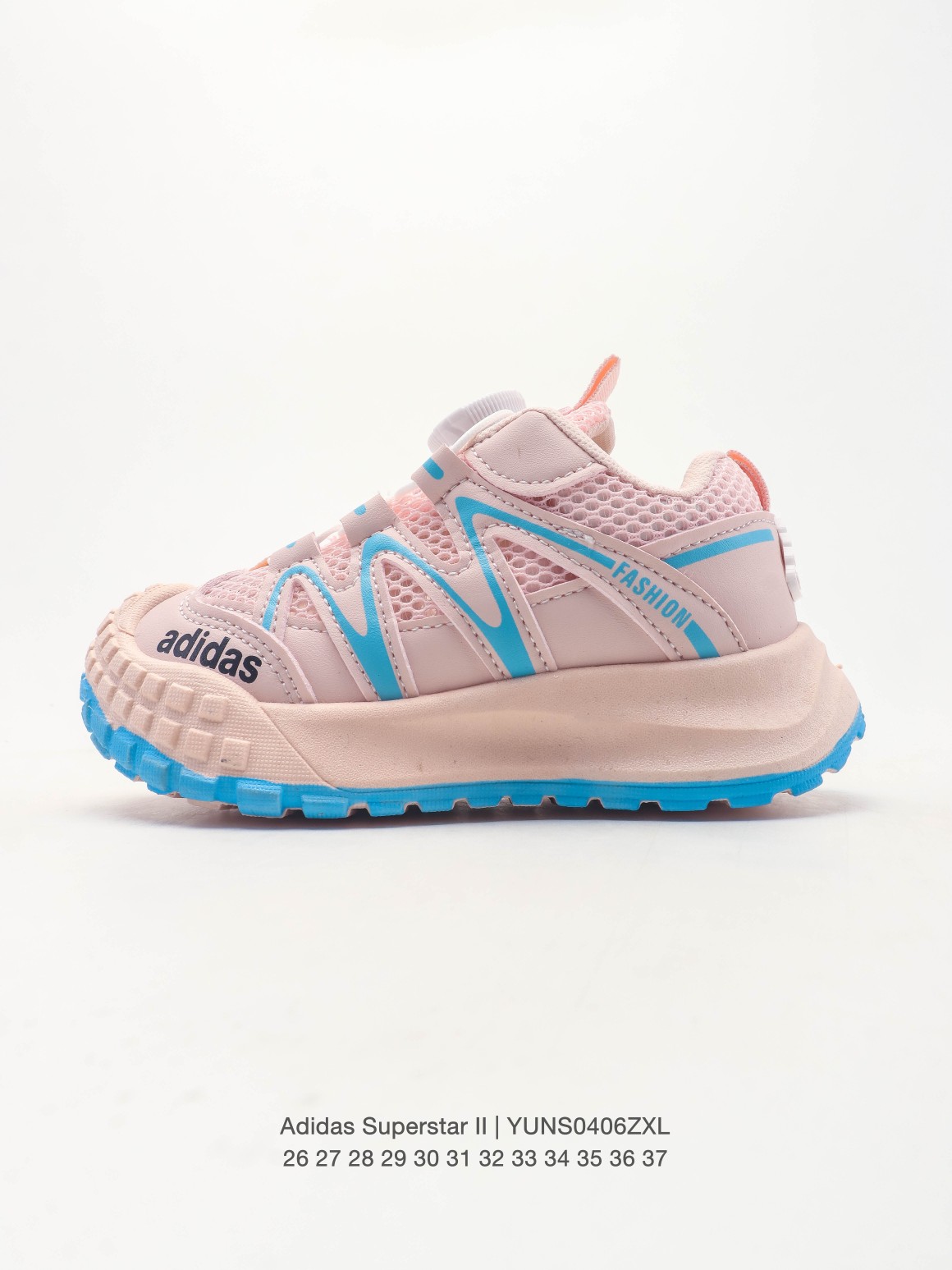@170 Malla transpirable de una sola capa 【Zapatos para niños】Adidas SUPERSTAR II Zapatos deportivos casuales con botón …