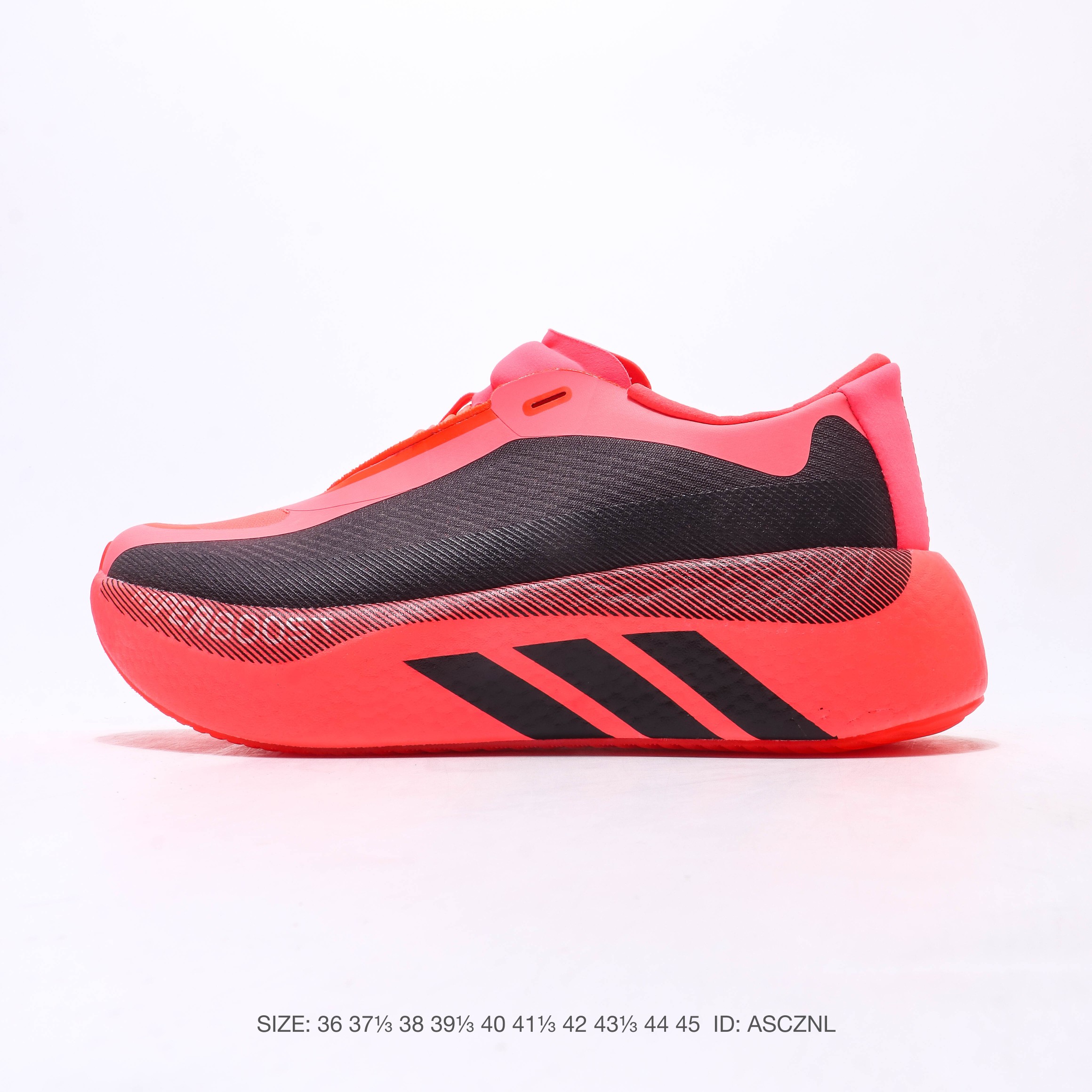 Adidas Hyperboost EDGE 耐磨缓震 Boost 爆米花 休闲运动跑鞋 新缓震科技！替代 BOOST 的来了！齐达内上脚！这双鞋正是搭载这项新科技的 adidas HYPERBOOST Edge，中底上带有「HYPERBOOST PRO」字样，后跟则呈现了鞋款名称。这双鞋拥有相当厚实的 HYPERBOOST PRO 中底，结合的设计语言，让整体看起来颇具视觉冲击力。鞋面由织物和热熔 TPU 材质组合而成。鞋身简约的采用双色呈现，标志性的三道杠从外底一直延伸到中底侧面，设计师巧妙的运用色块和线条就展示了十足的动感效果。 货号: KH8128 SIZE：36 37⅓ 38 39⅓ 40 41⅓ 42 43⅓ 44 45 ID：ASCZNL image 1