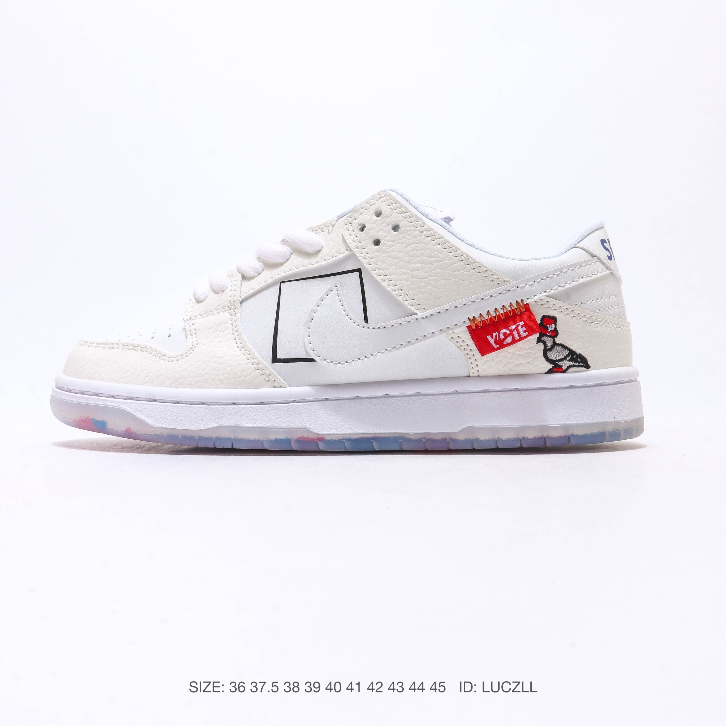 Nike Sb Dunk Low Pro 运动鞋复古板鞋，尽情迈步，彰显个性风采。采用柔软皮革鞋面，经久耐穿，塑就如元年款 Dunk 般的复古质感。鞋头透气孔，搭配鞋口和鞋舌形状，忠实沿袭元年款经典外观。全掌型橡胶外底，造就非凡抓地力。Dunk 起初专为篮球运动打造，于 80 年代末成为滑板界新宠，现已跃升成为街头时尚标杆。加垫低帮鞋口结合耐穿外底，助你自信舞动。 货号：883232 SIZE:36 37.5 38 39 40 41 42 43 44 45 ID:LUCZLL image 1