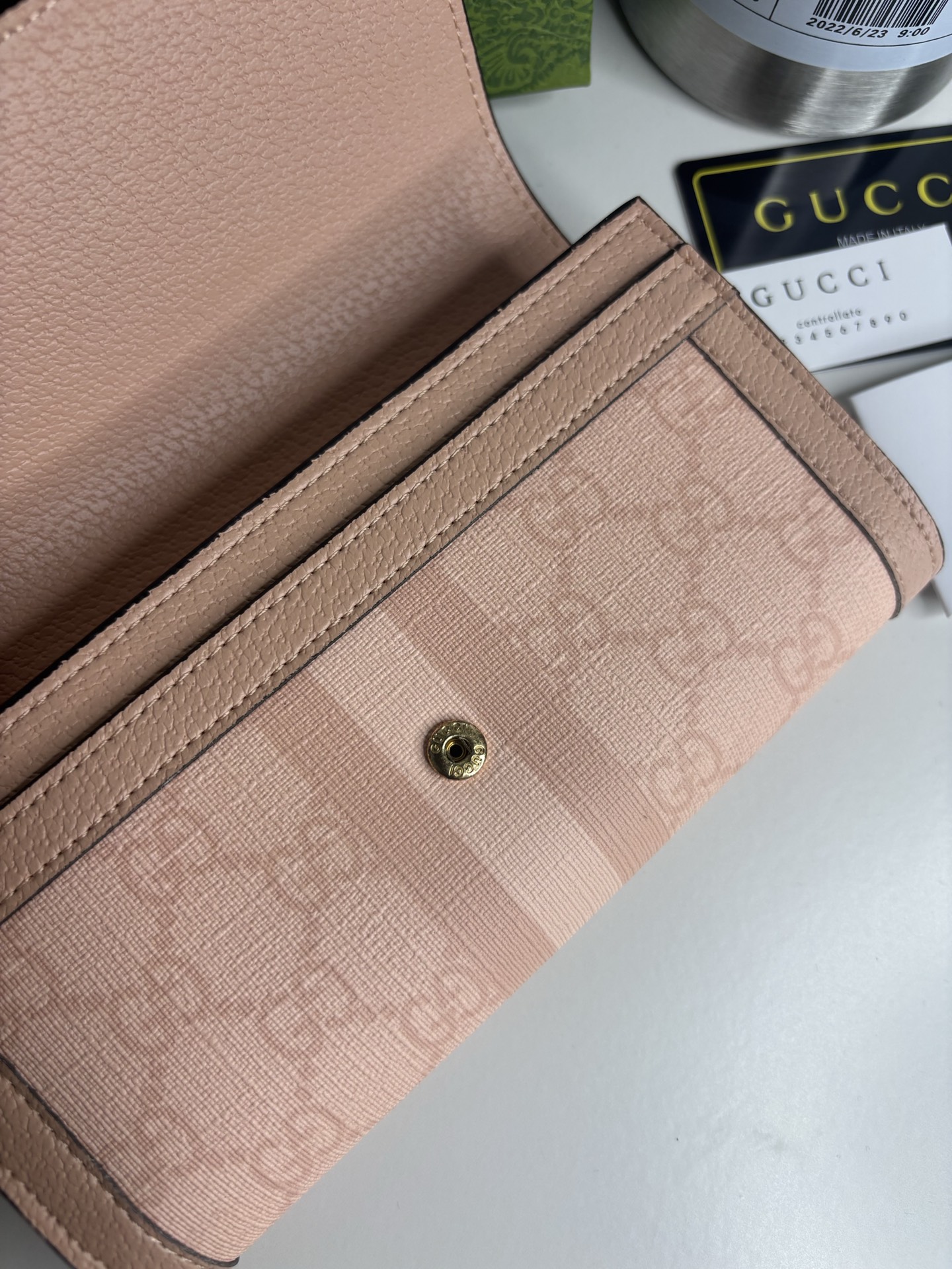 GUCCI Ophidiaシリーズ 二つ折り長財布 GG Supreme PVC製