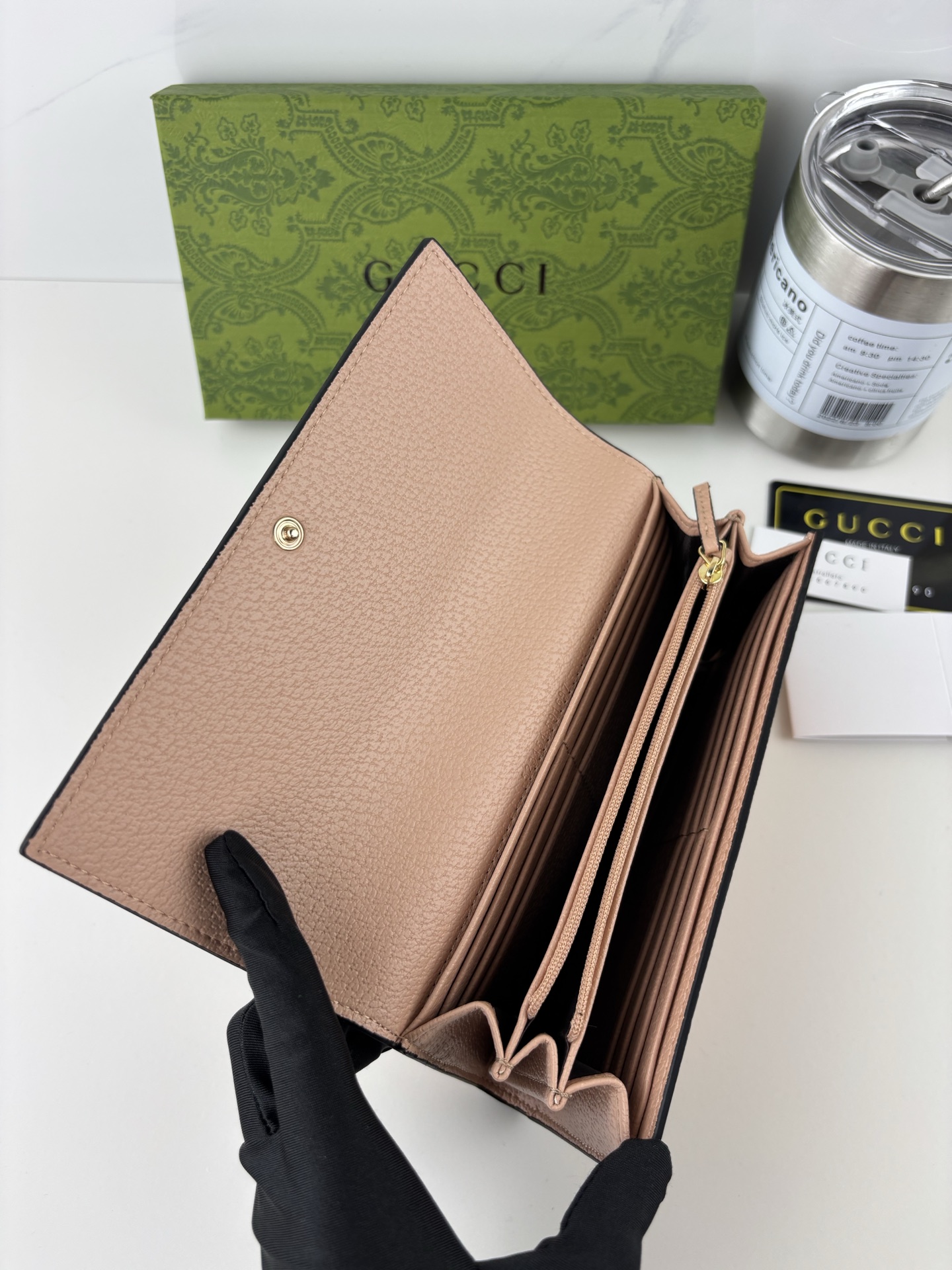 GUCCI Ophidiaシリーズ 二つ折り長財布 GG Supreme PVC製