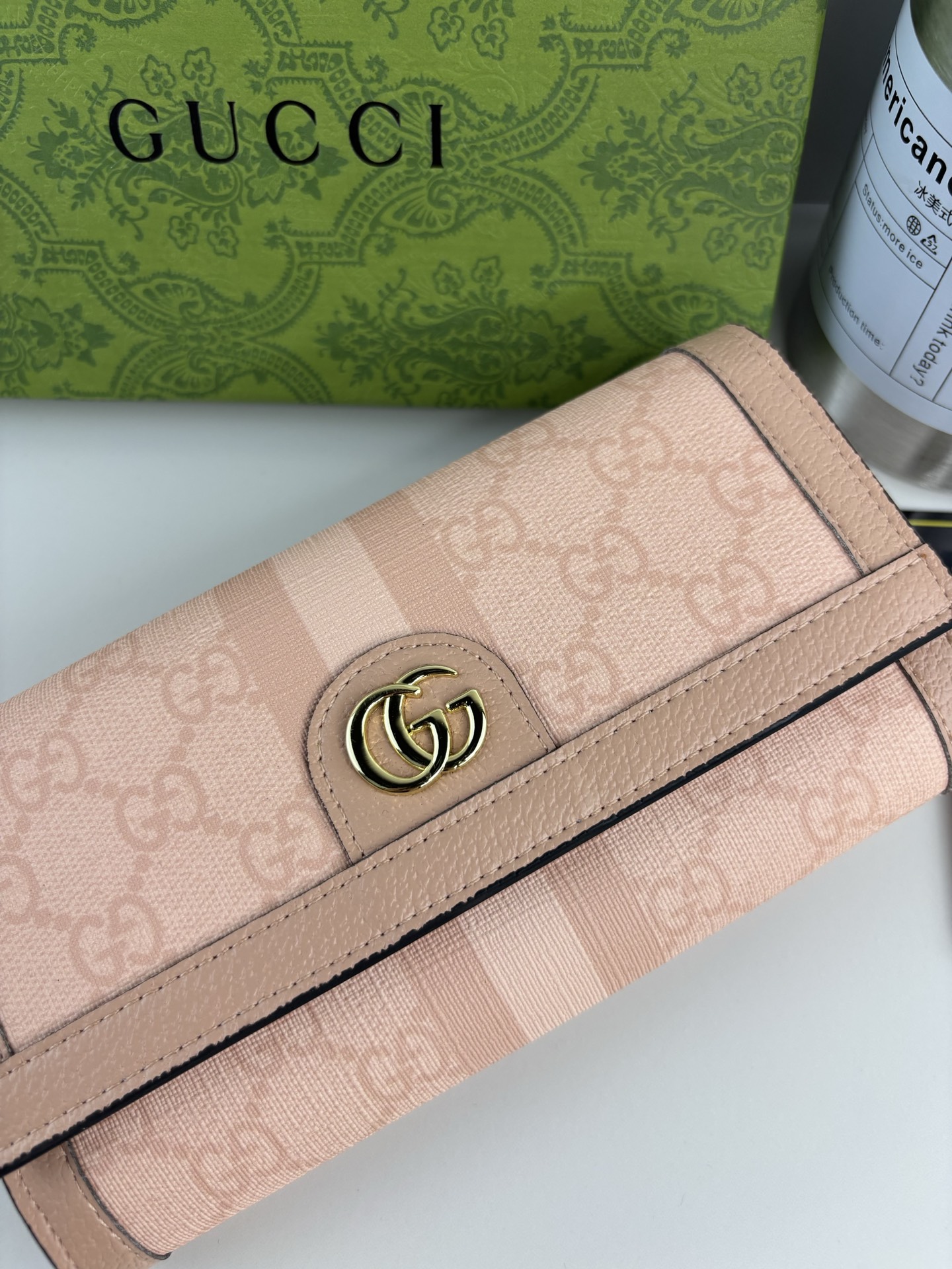 GUCCI Ophidiaシリーズ 二つ折り長財布 GG Supreme PVC製