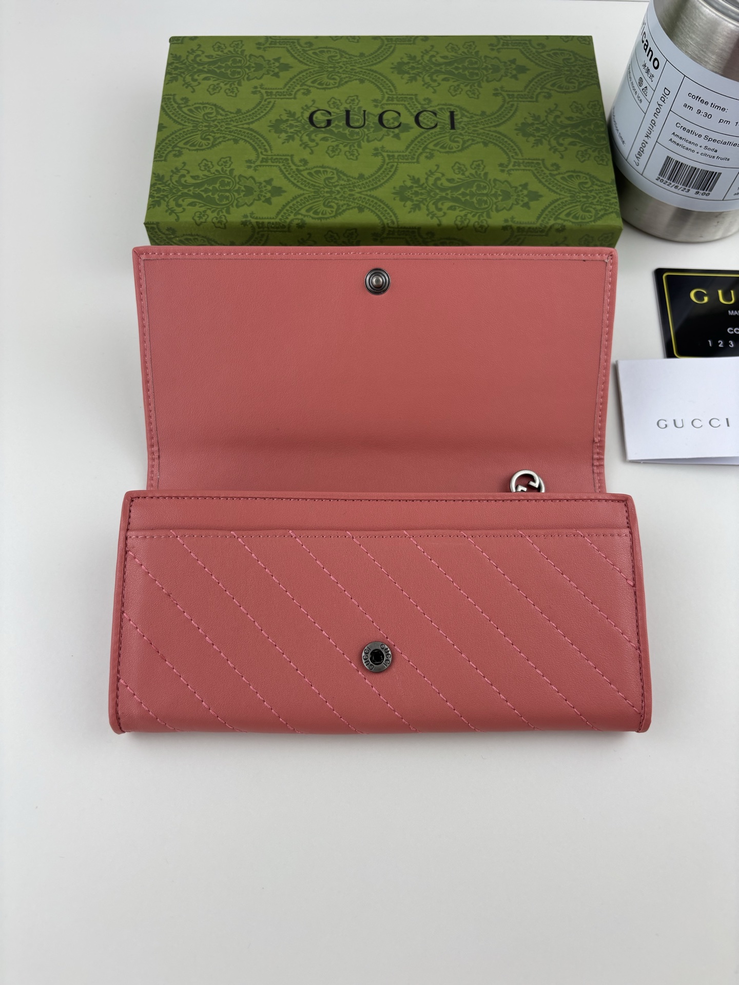 Gucci Blondieシリーズ ダブルGデザイン ピンクレザー