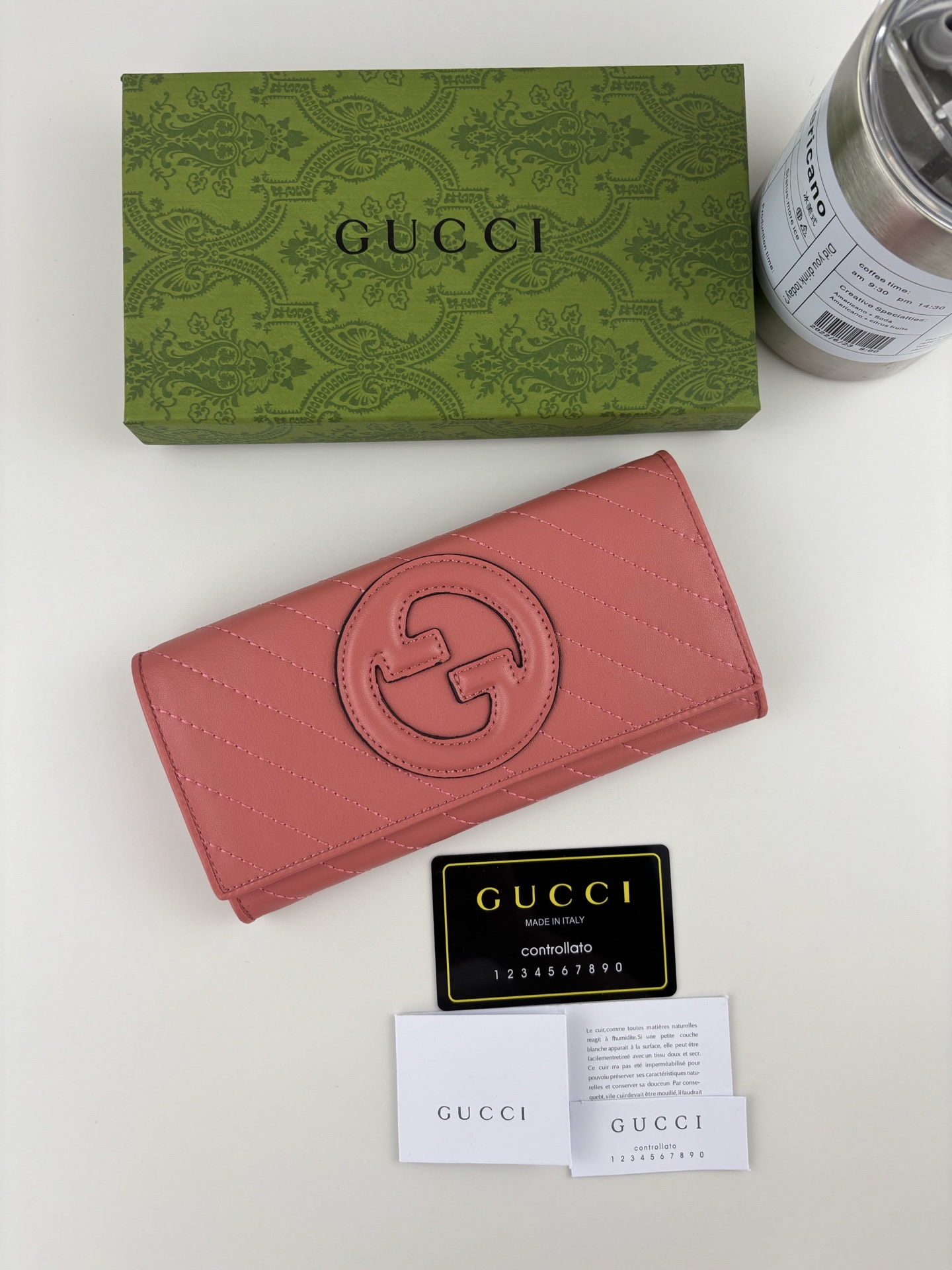 Gucci Blondieシリーズ ダブルGデザイン ピンクレザー