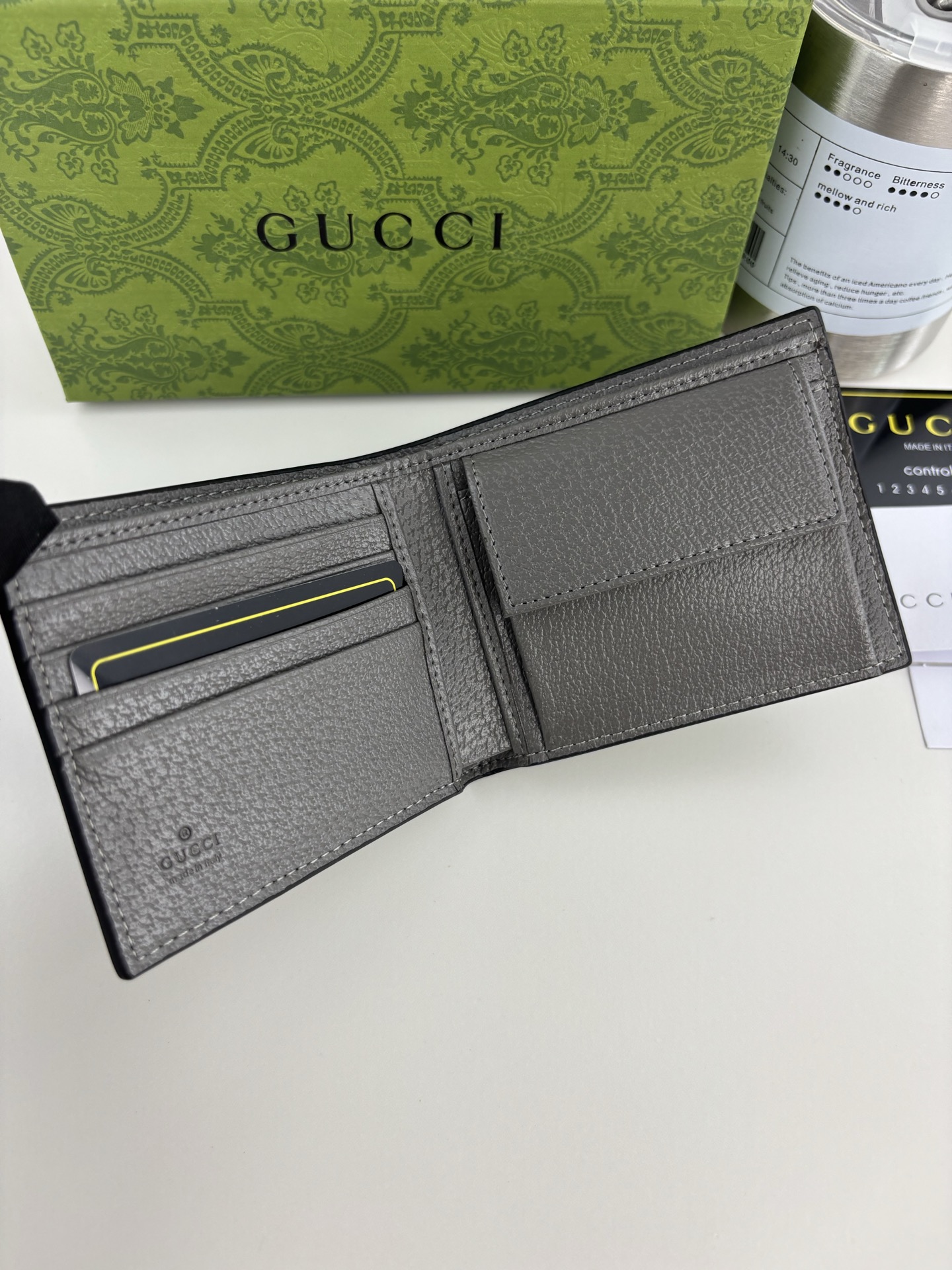 Gucci Ophidiaシリーズカードケース - グレーGGスプリームデザイン