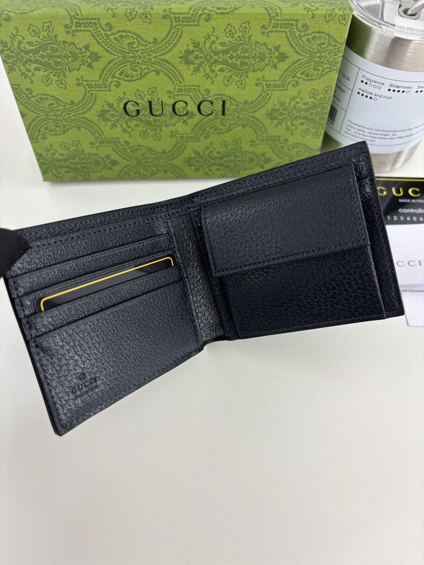 Gucci Ophidiaシリーズカードケース - ブルーGGスプリームデザイン