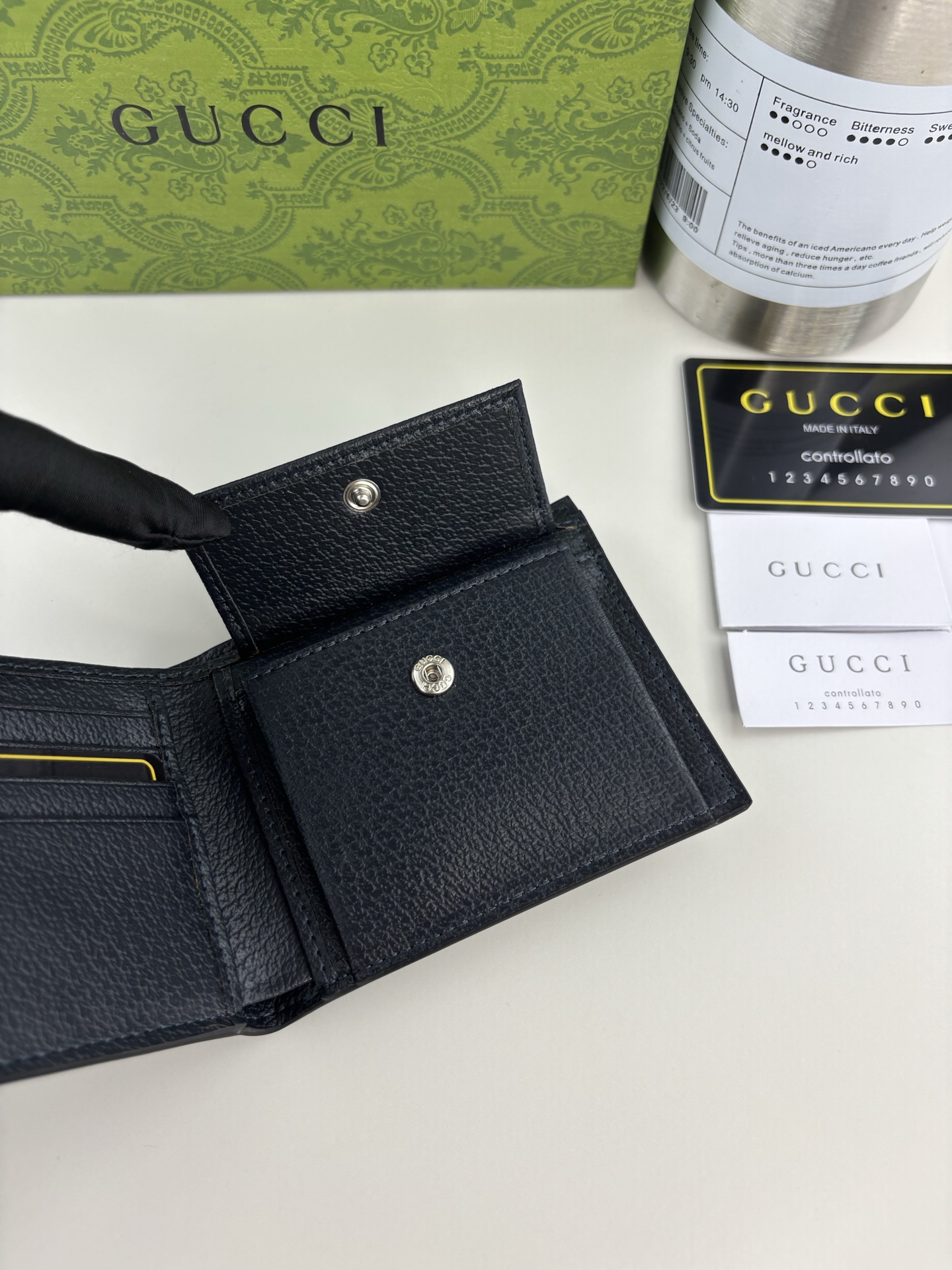 Gucci Ophidiaシリーズカードケース - ブルーGGスプリームデザイン