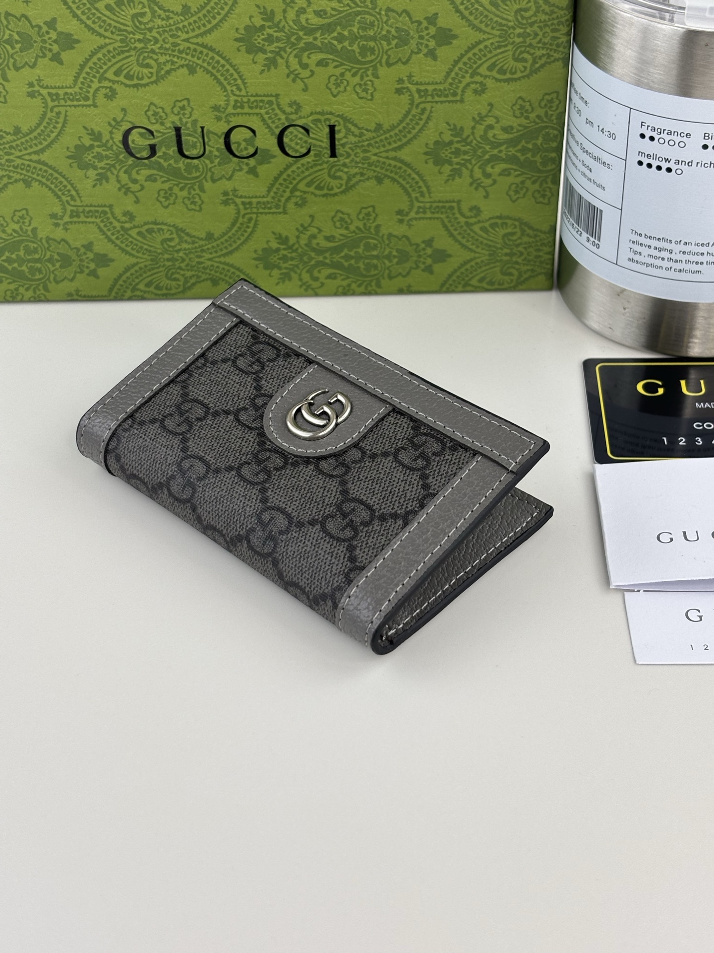 Gucci Ophidiaシリーズ短夹 GG Supremeデザイン・グレー