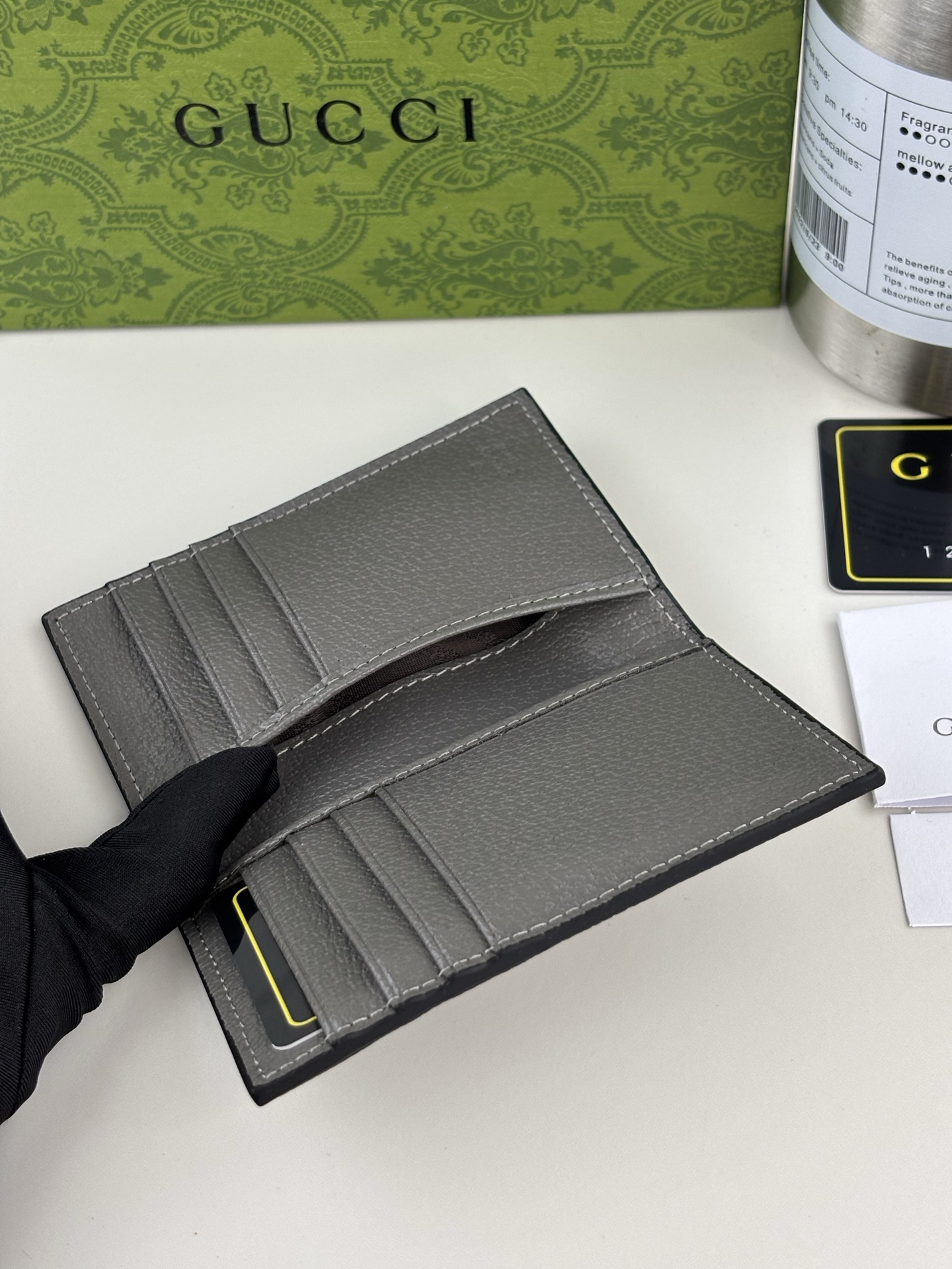 Gucci Ophidiaシリーズ短夹 GG Supremeデザイン・グレー