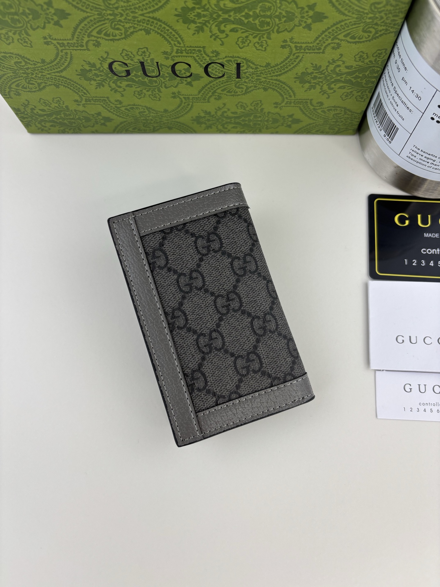 Gucci Ophidiaシリーズ短夹 GG Supremeデザイン・グレー