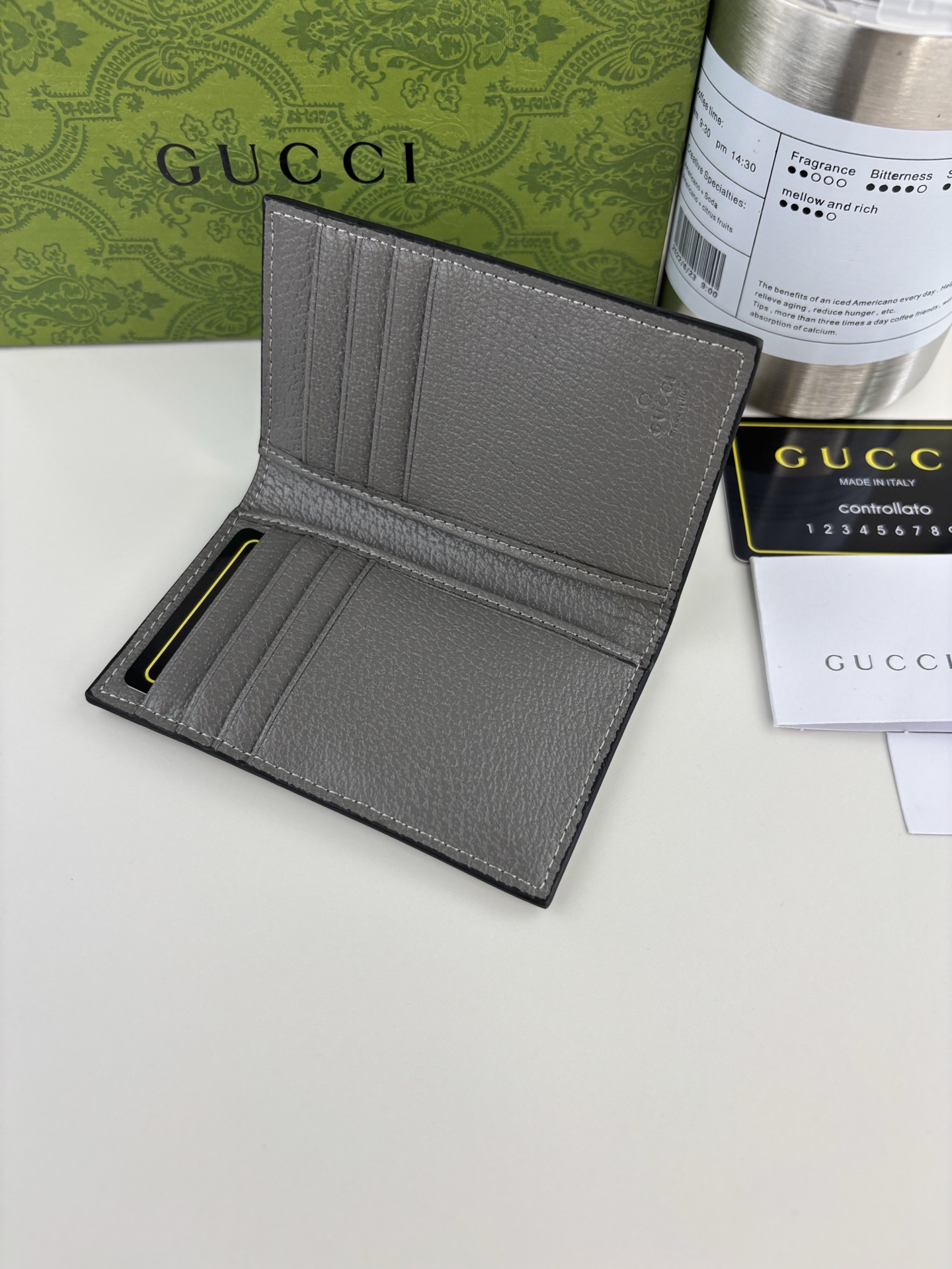 Gucci Ophidiaシリーズ短夹 GG Supremeデザイン・グレー