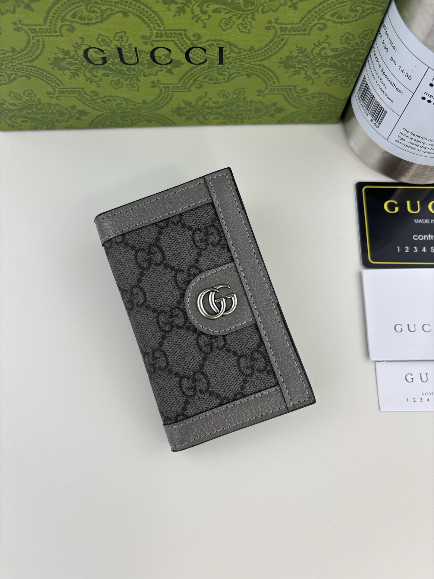 Gucci Ophidiaシリーズ短夹 GG Supremeデザイン・グレー