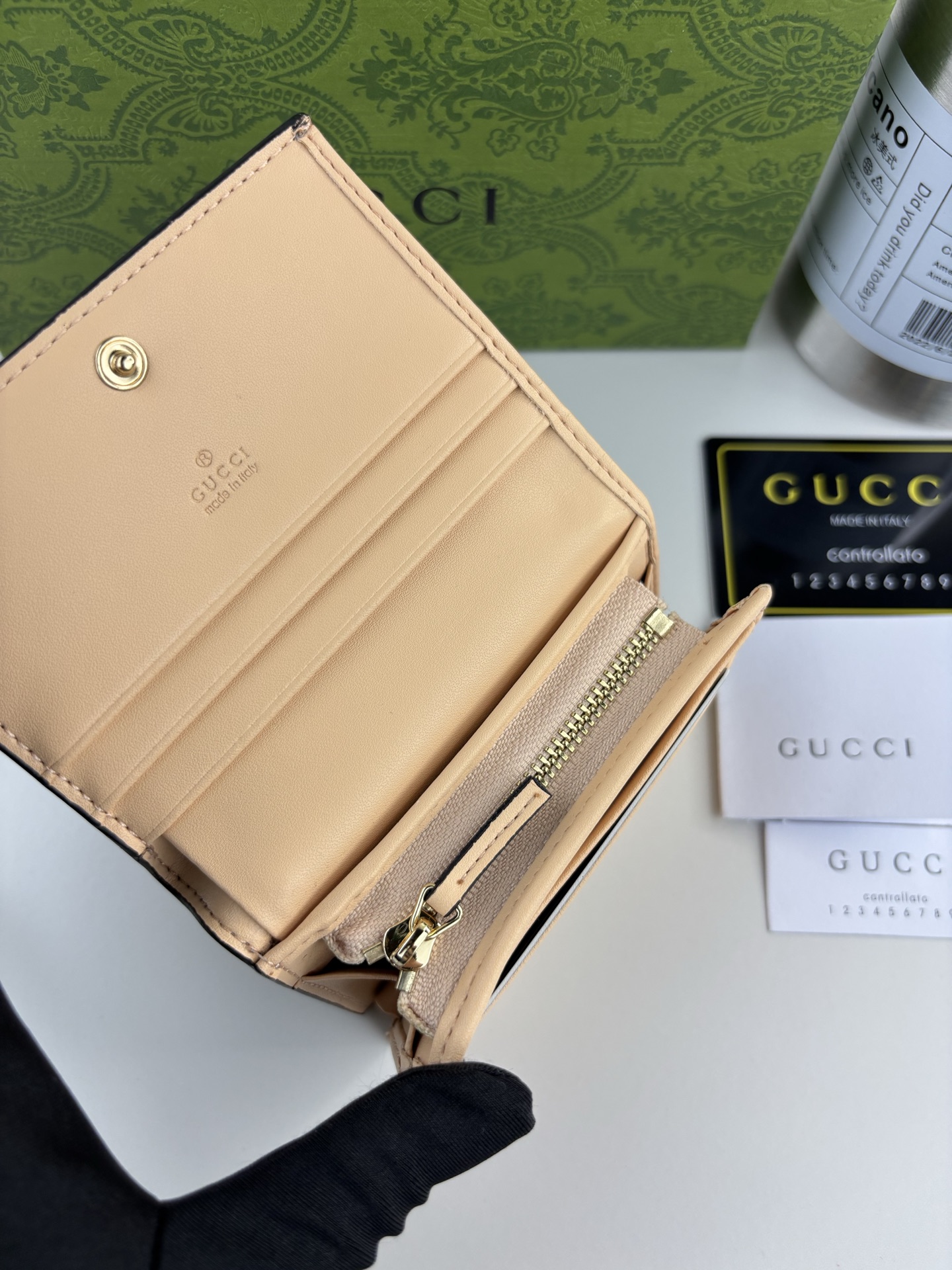 GUCCI 馬衔扣印花長夹財布 GG Supreme帆布製