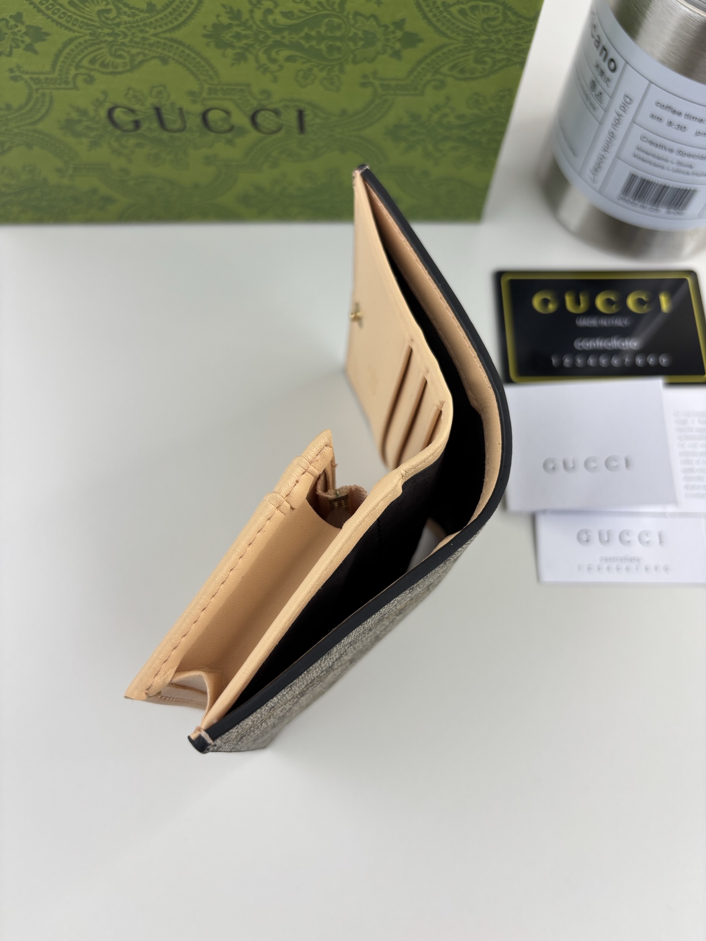 GUCCI 馬衔扣印花長夹財布 GG Supreme帆布製