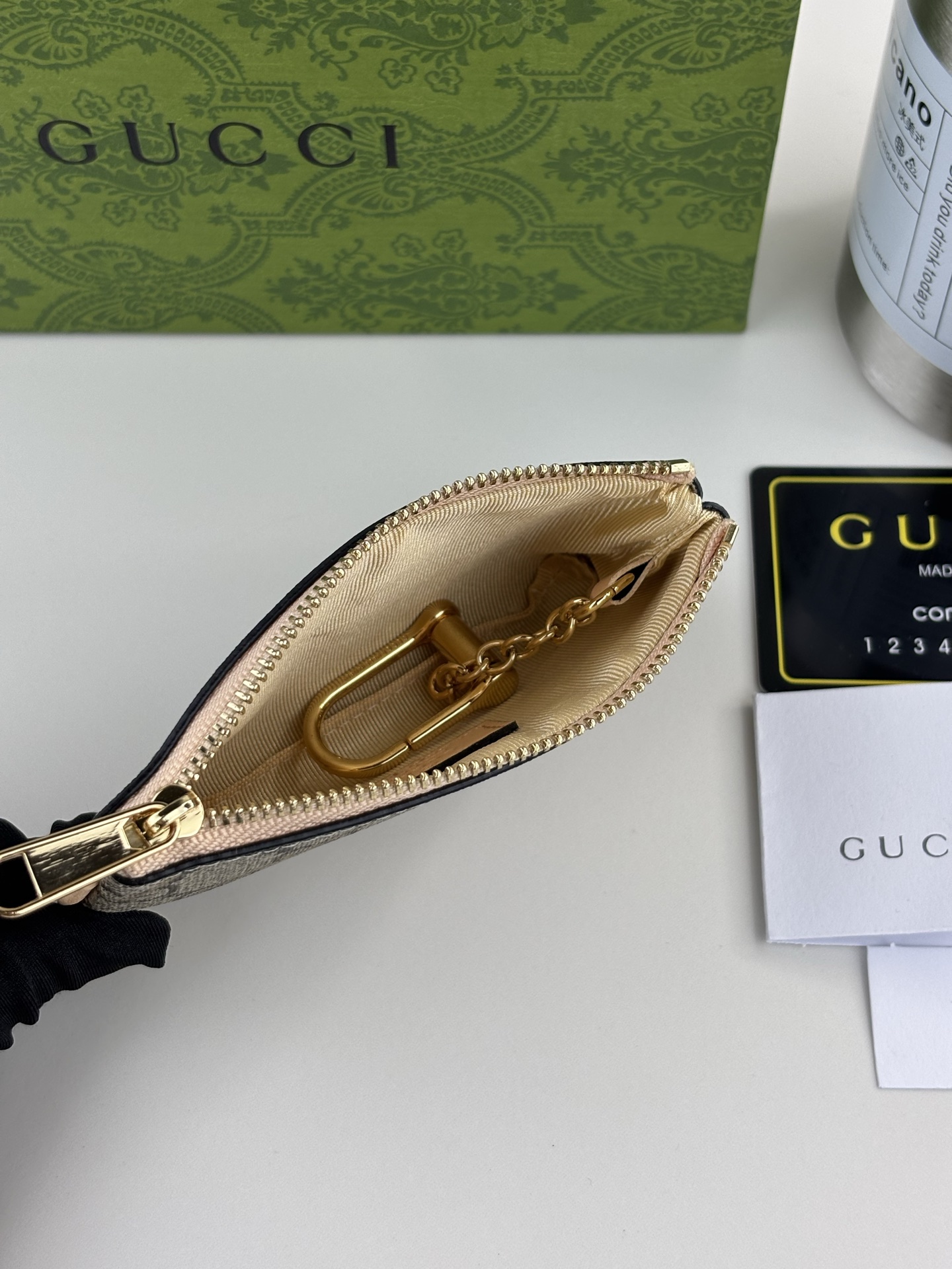 GUCCI 馬衝扣印花長夹財布 GG Supreme 帆布製