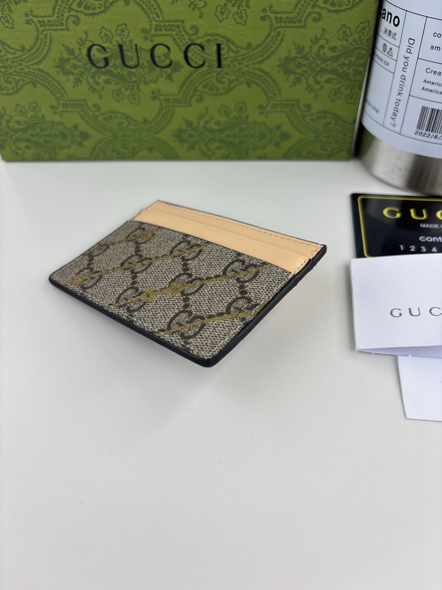 GUCCI 馬衔扣印花長夹財布 GG Supreme帆布製