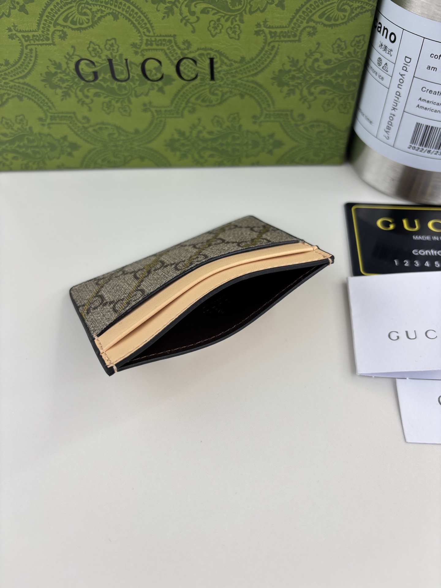 GUCCI 馬衔扣印花長夹財布 GG Supreme帆布製
