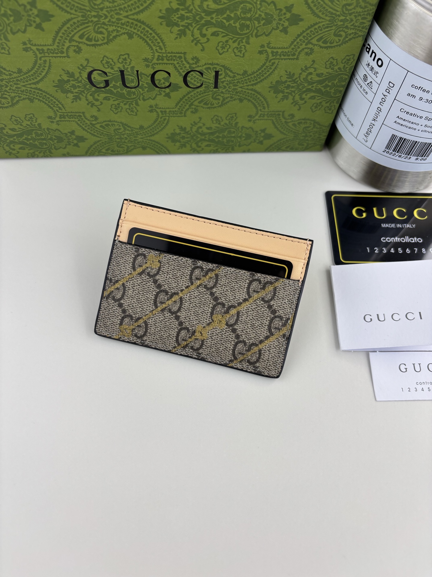 GUCCI 馬衔扣印花長夹財布 GG Supreme帆布製