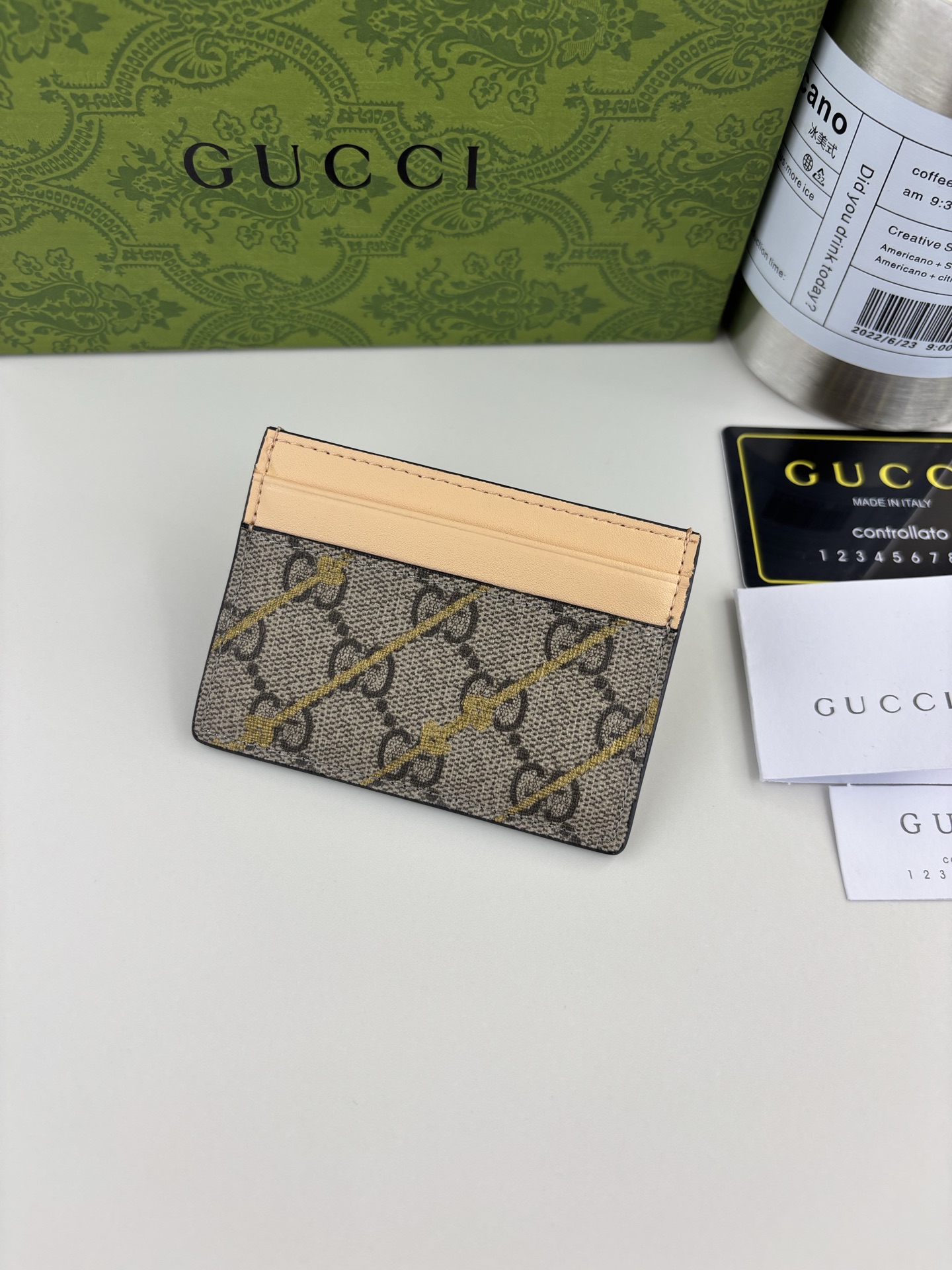GUCCI 馬衔扣印花長夹財布 GG Supreme帆布製