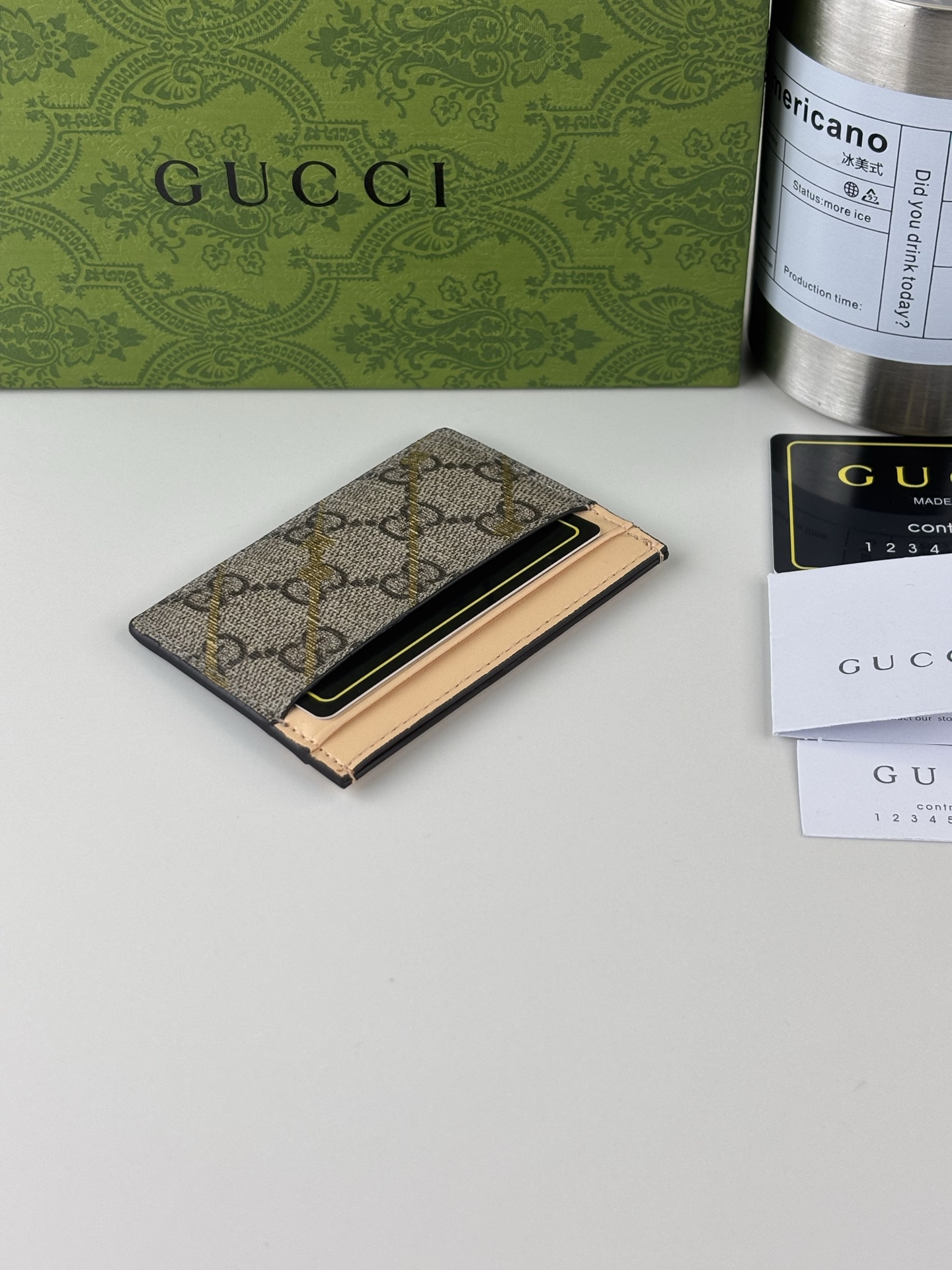 GUCCI 馬衔扣印花長夹財布 GG Supreme帆布製