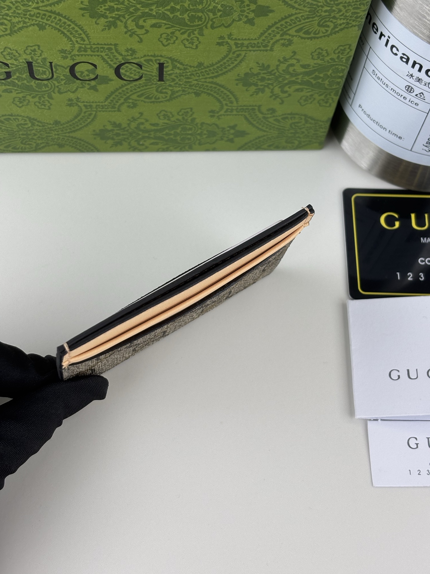 GUCCI 馬衔扣印花長夹財布 GG Supreme帆布製