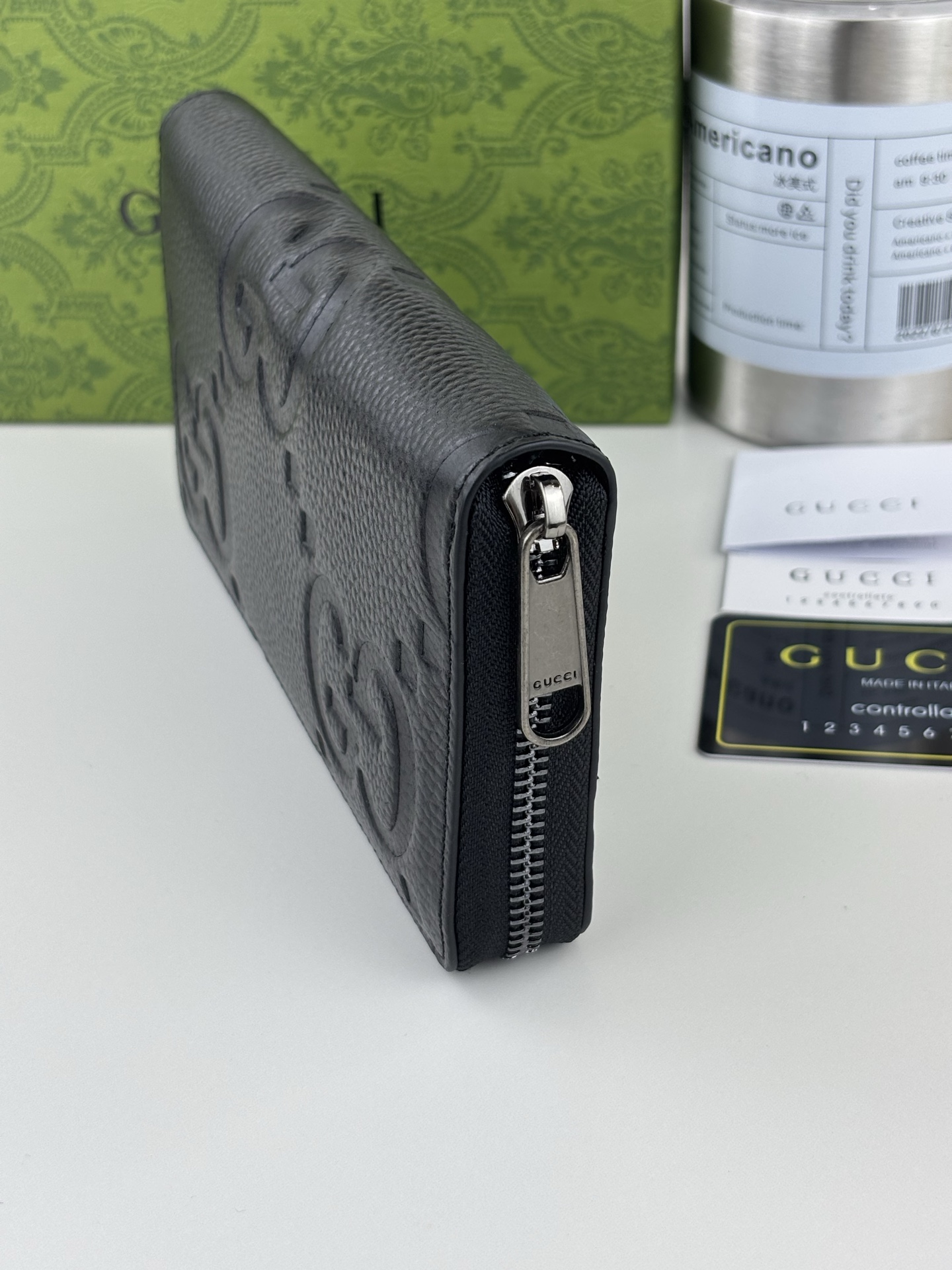 Gucci スーパー双G全ラチェン式財布 ブラック