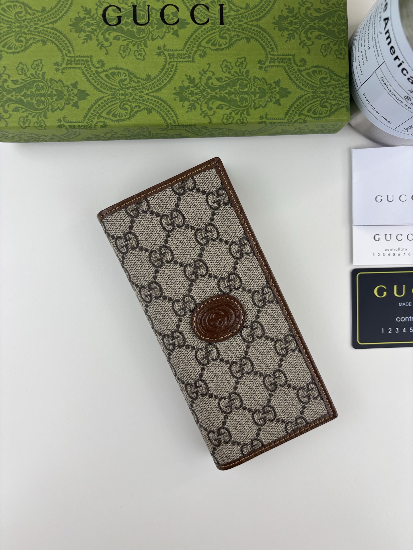 GUCCI 長財布 GG Supreme 帆布 Brown