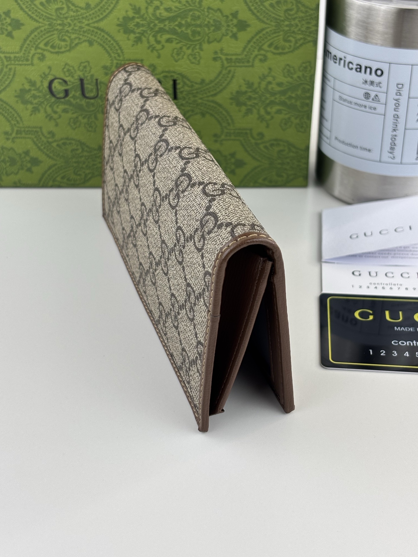 GUCCI 長財布 GG Supreme 帆布 Brown