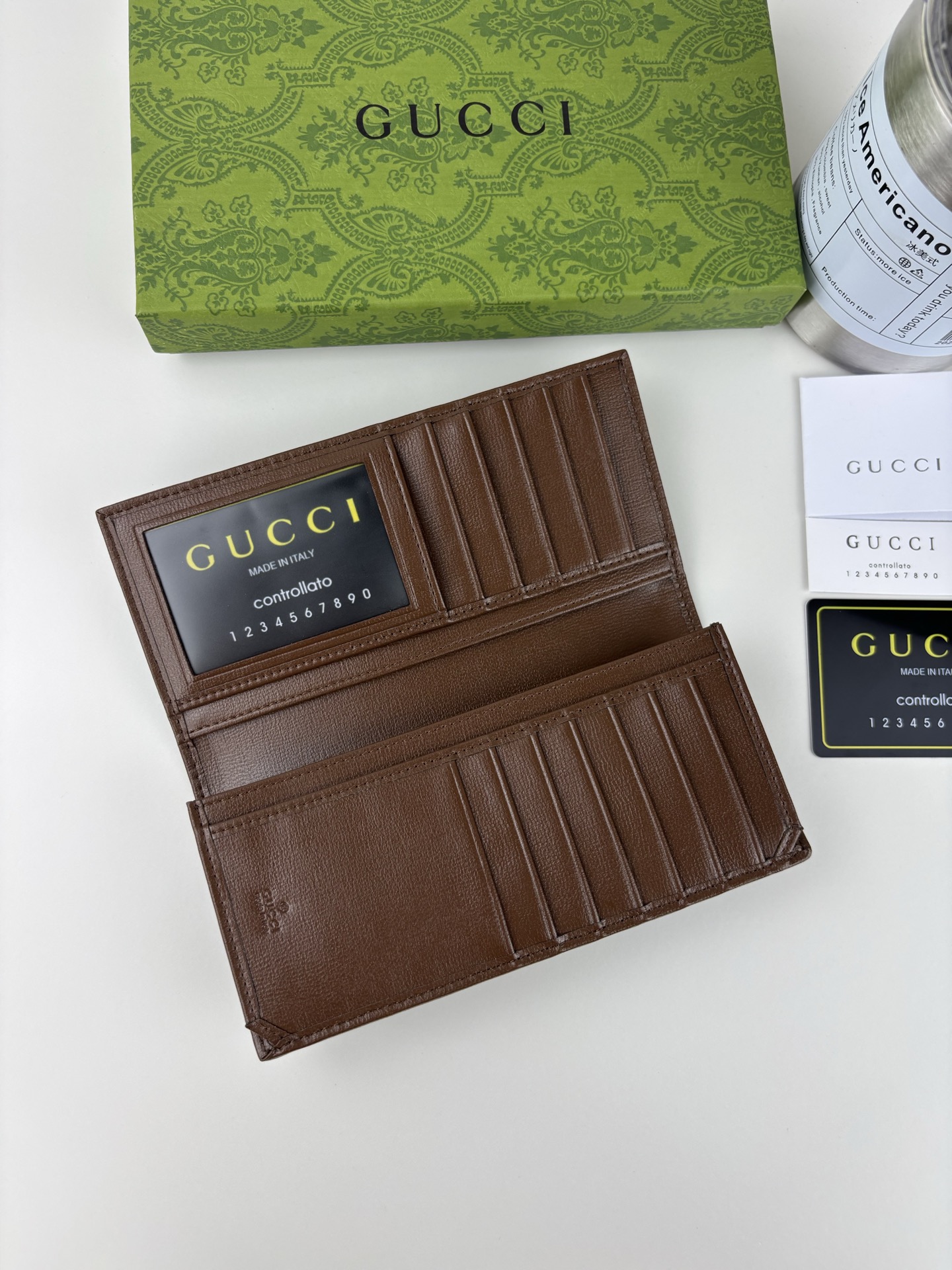 GUCCI 長財布 GG Supreme 帆布 Brown