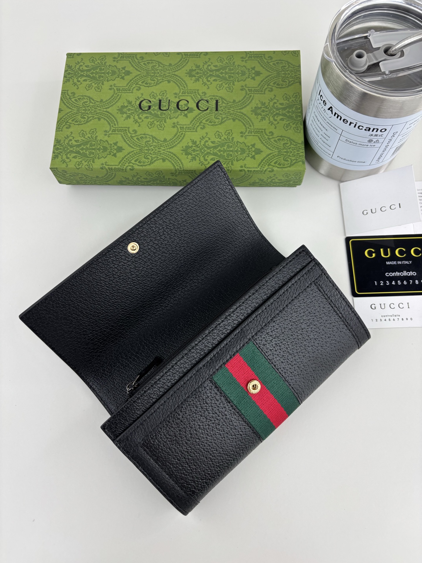 GUCCl Ophidiaシリーズ 二つ折り財布 GGスプリームレザー