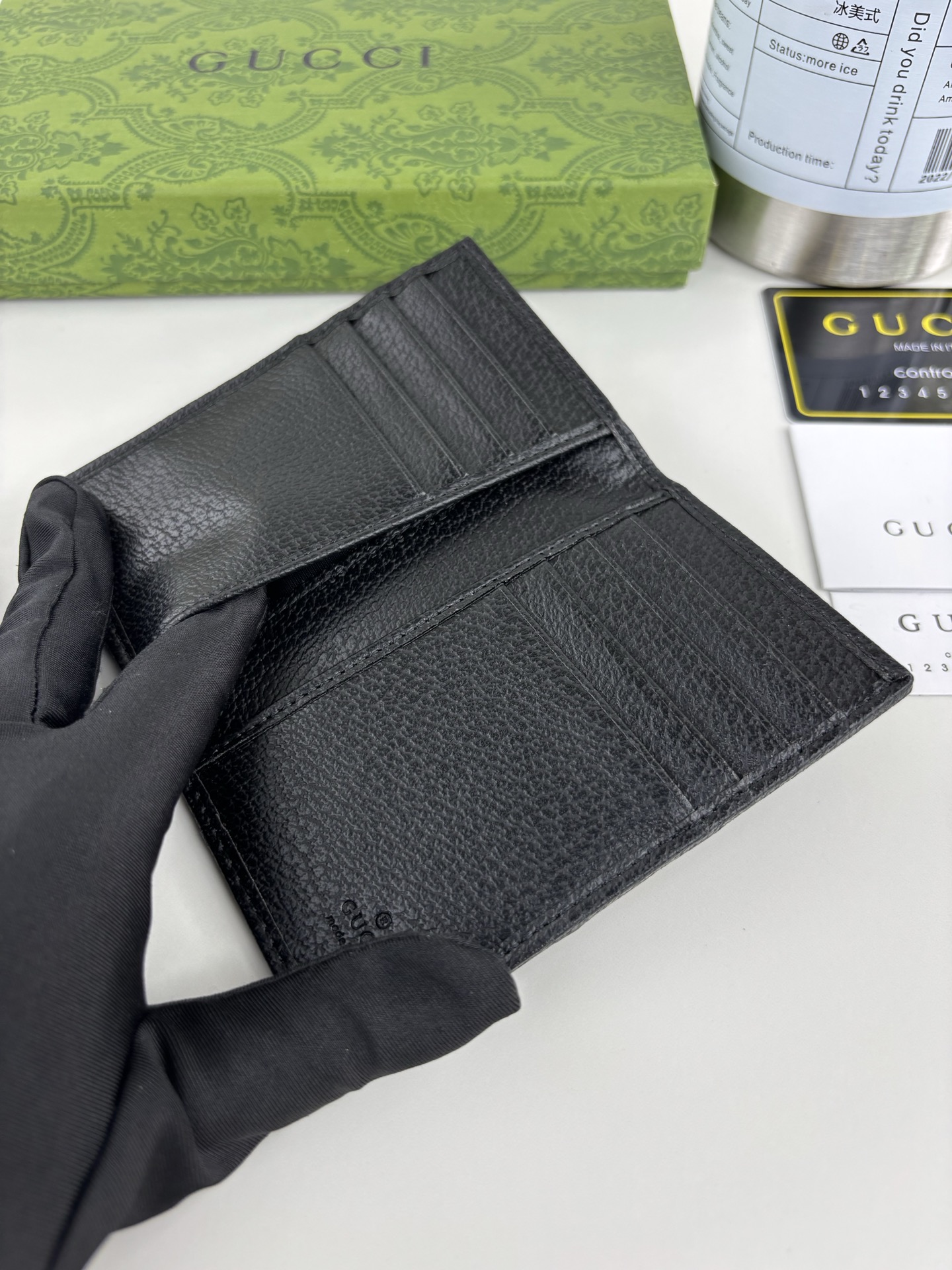 GUCCI Ophidiaシリーズ カードケース GG Supremeレザー ブラック