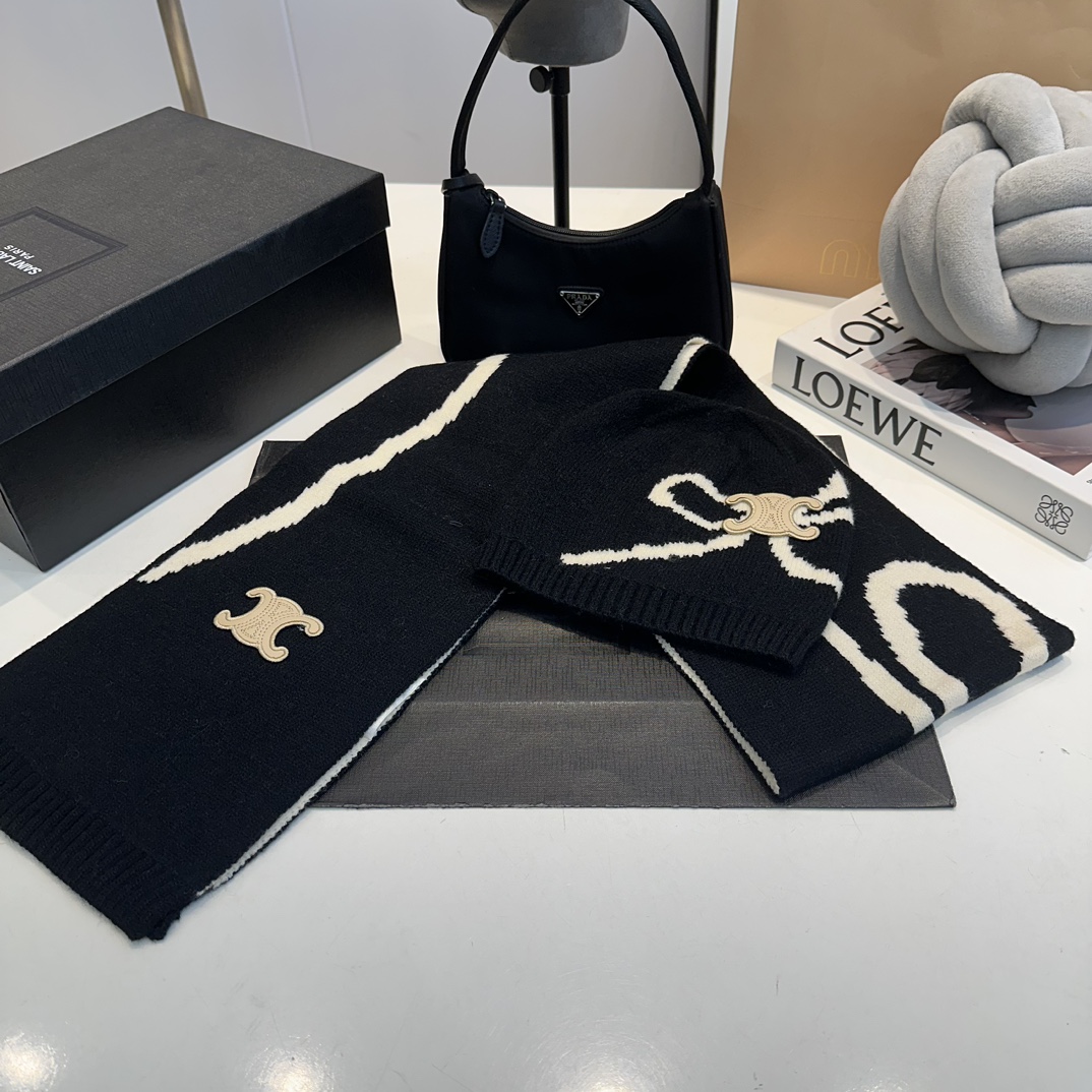 赛琳CELINE 小红书爆款,官网新品经典套装帽子 2