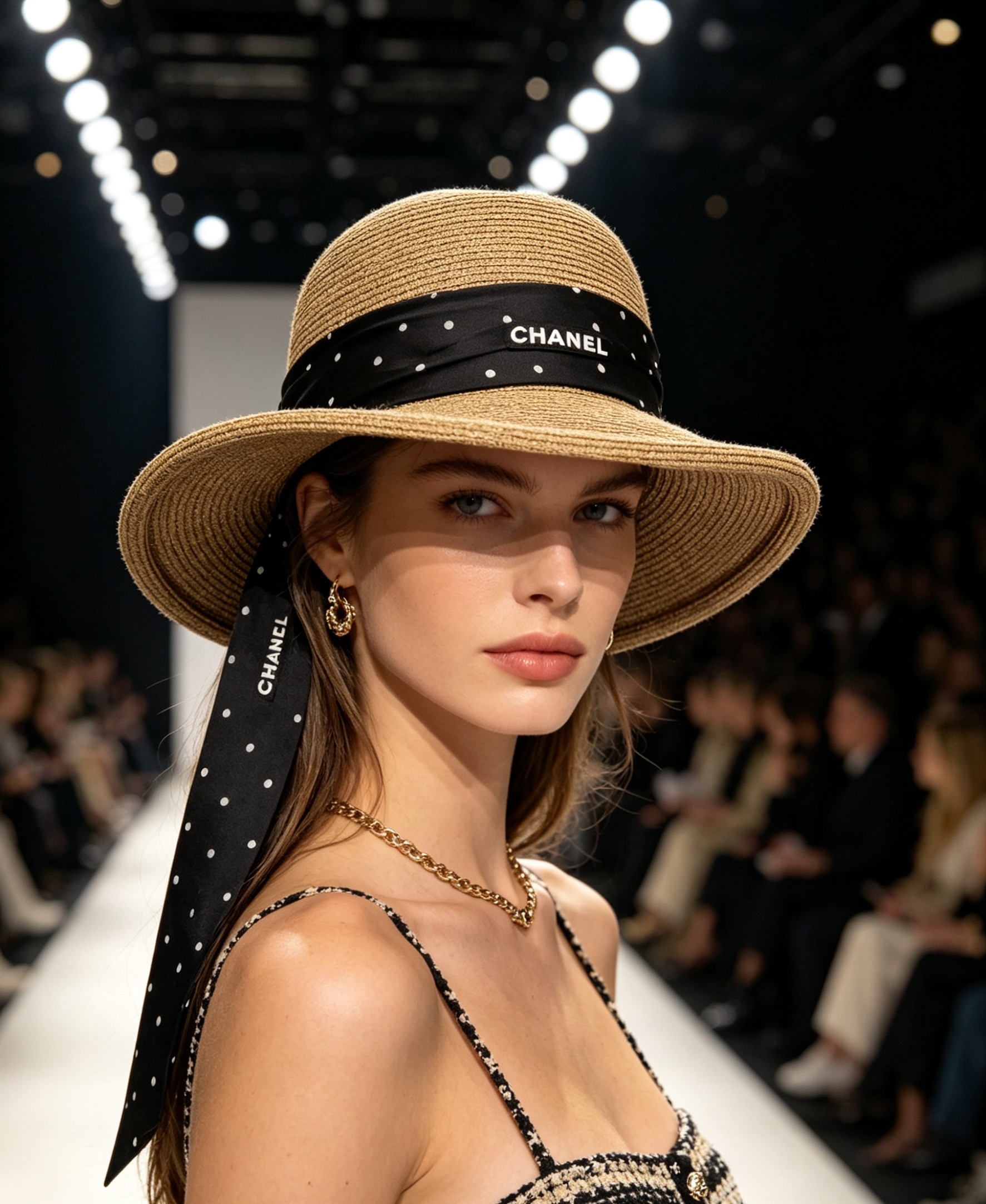 NO:894504,The same polka-dot straw hat is available in two colors at the Chanel counter!  The fine woven hat is light and breathable, so it won’t make you sweaty in summer. Classic polka-dot ribbon + bow design, black and white colors to choose from. Metallic brand woven label, full of authentic details. Wide brim to provide strong sun protection. For square and round faces, wear it to make your face look smaller in seconds, whether it’s a beach vacation, daily shopping or French style.  The upper body is instantly pulled up and worn as a partner, and the elegant atmosphere of a lady is directly enhanced. In summer, you just need light luxury accessories, hats, scarves, socks, chanel, espadrilles, socks, hats19860909Chanel专柜同款波点草编礼帽双色齐发！ 细腻编织帽身轻薄透气,夏日不闷汗 经典波点缎带+蝴蝶结设计,黑白双色随心选 金属质感品牌织标,正品同款细节拉满 宽檐强效遮阳,方圆脸、圆脸戴上秒变小脸 不管是海边度假、日常逛街还是法式穿搭造型 上身瞬间拉高穿搭档次,贵妇优雅氛围感直接拉满,夏日刚需轻奢配饰,帽子.围巾.袜子,chanel,espadrilles,socks,hats,accessory