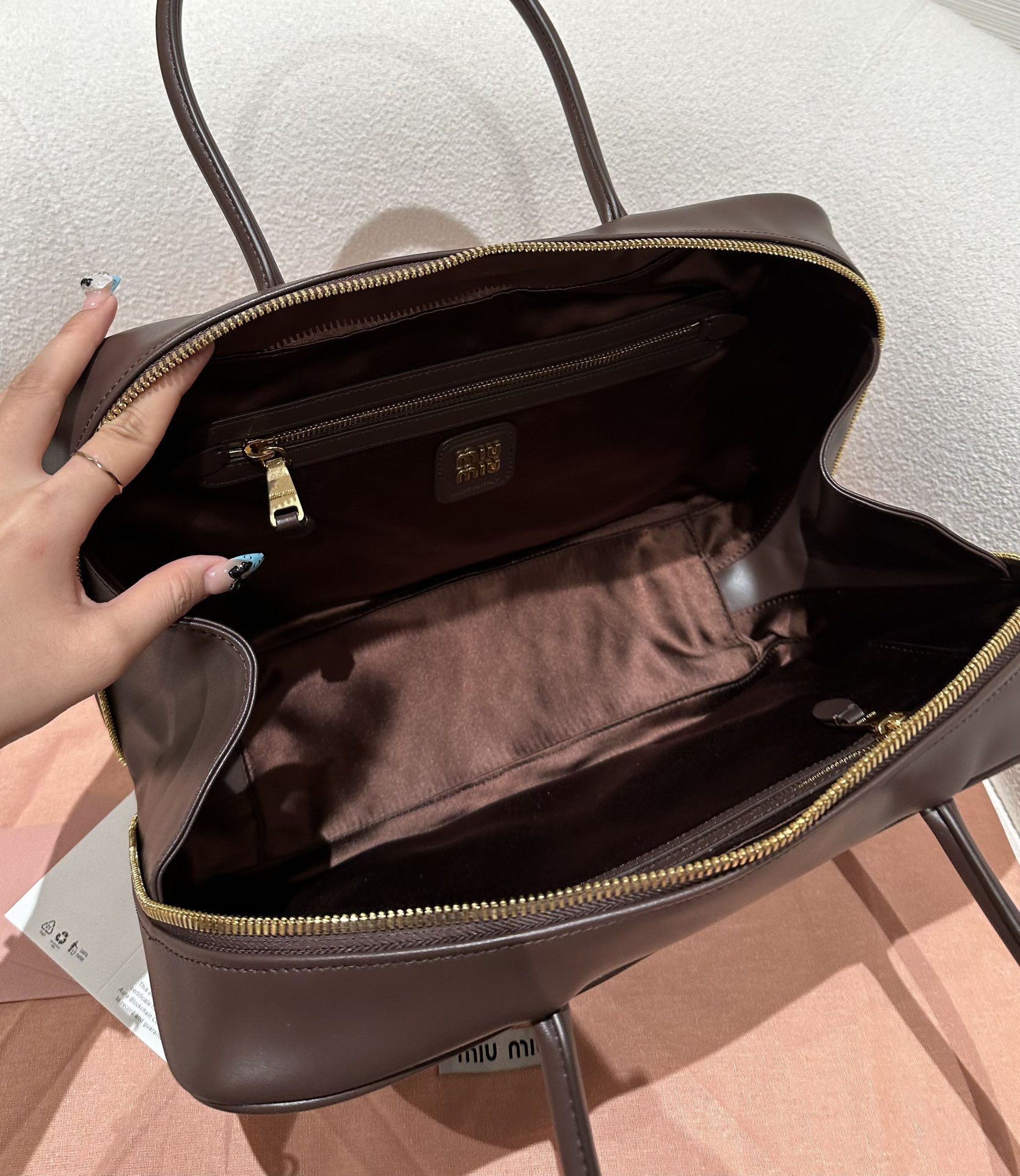 Miu briefcase Brown work