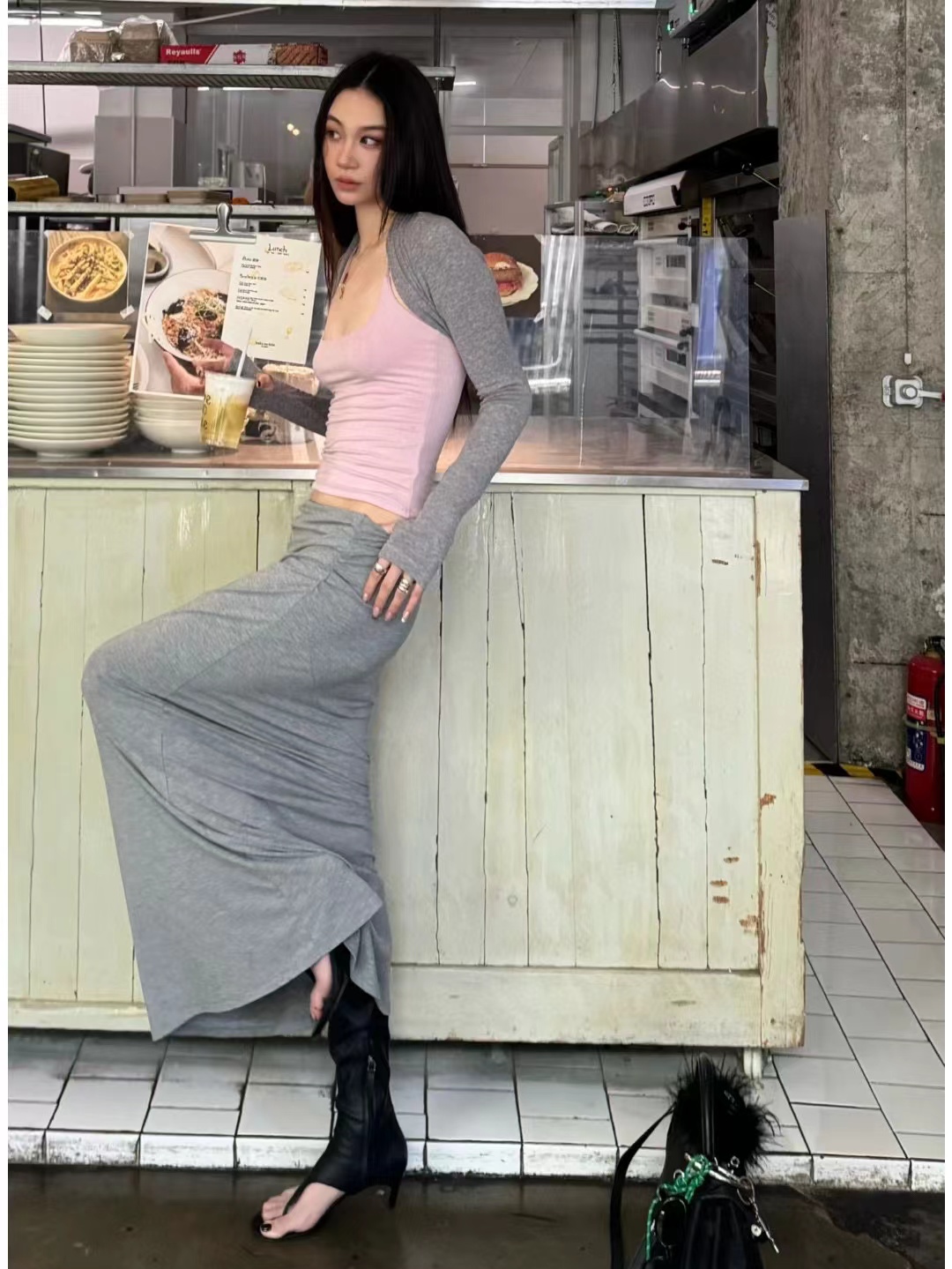 NO:463067,Light gray is very easy to match, alexander wang19860909浅灰色特别好搭配,,alexander wang,Women's clothing